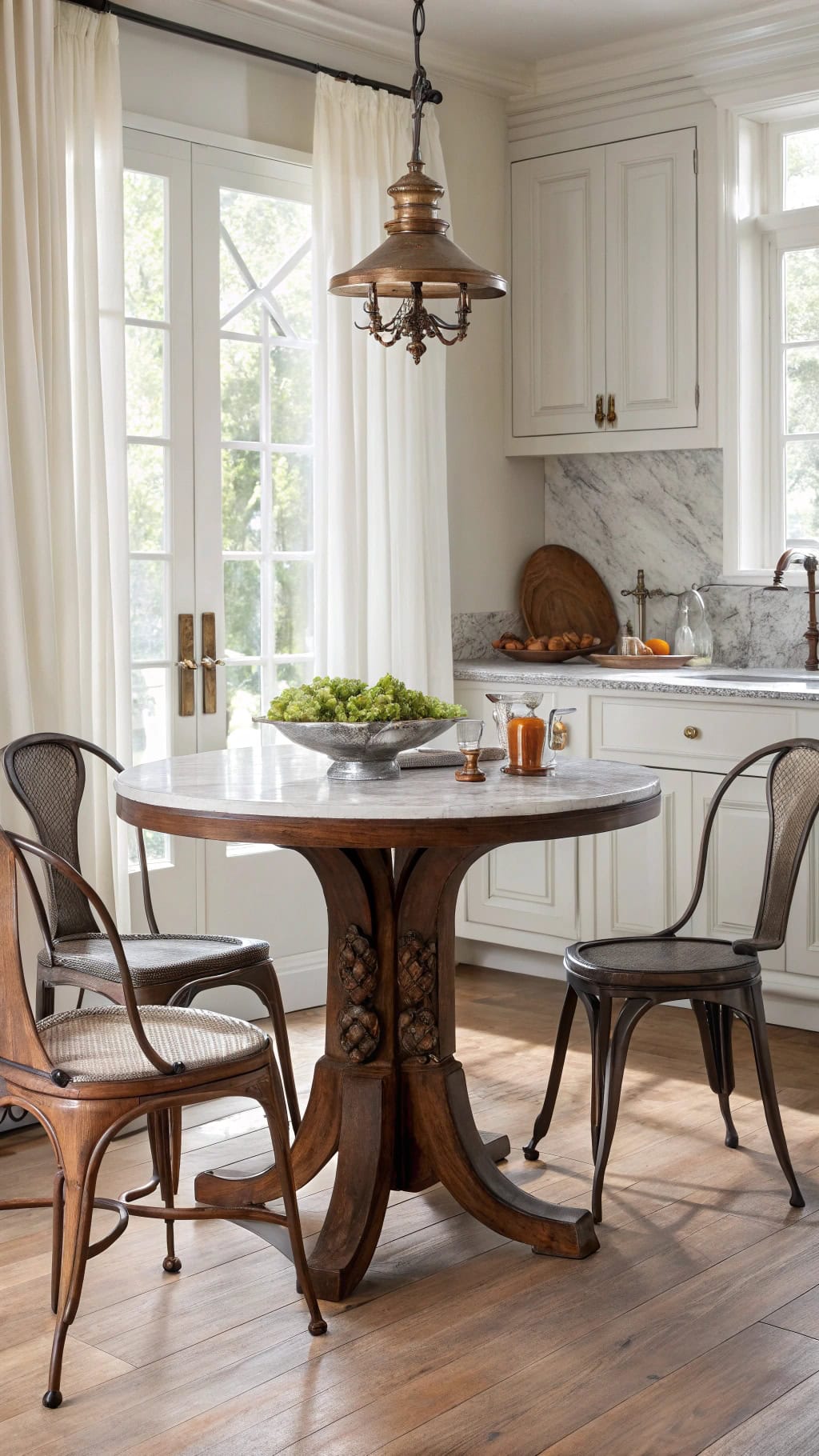 charming distressed mahogany table