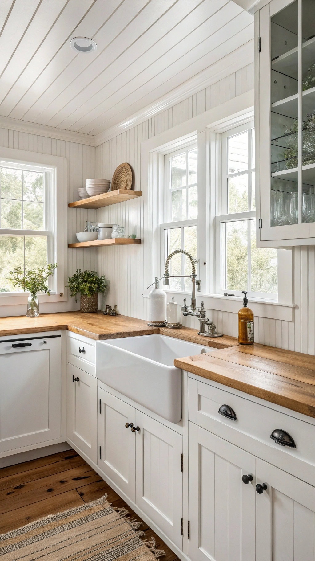 charming farmhouse beadboard backsplash