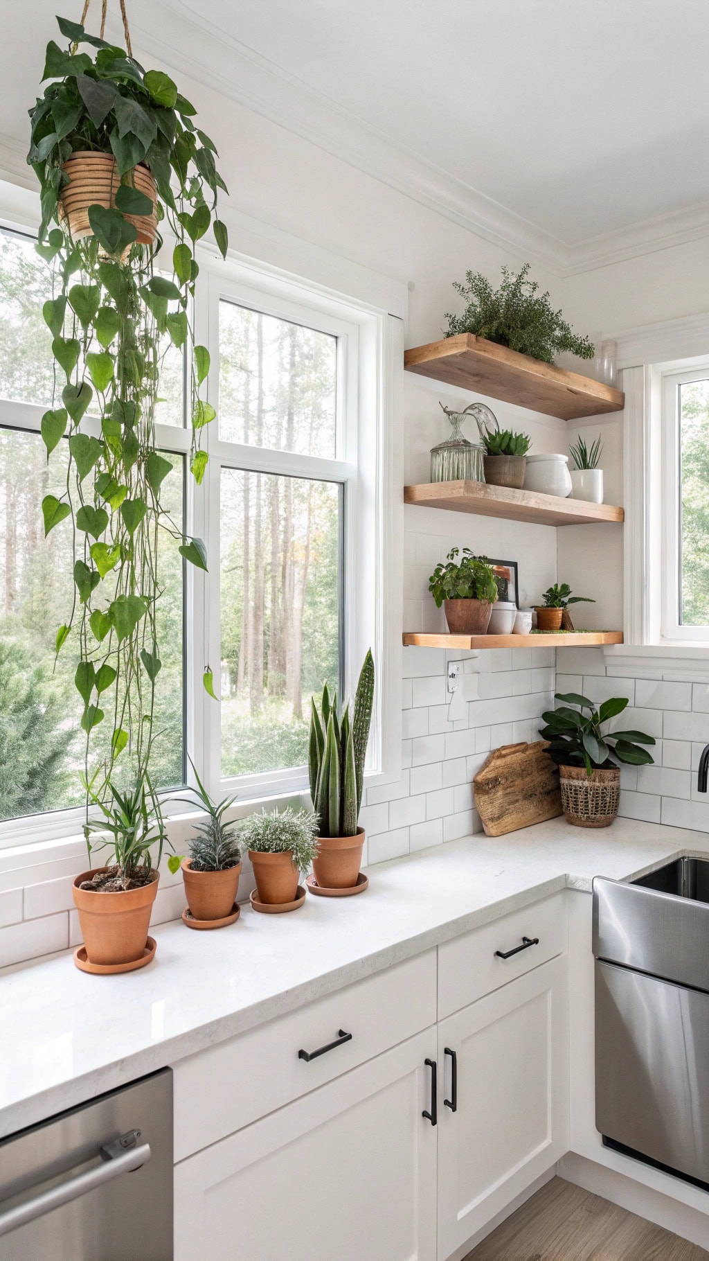 charming kitchen plant corner