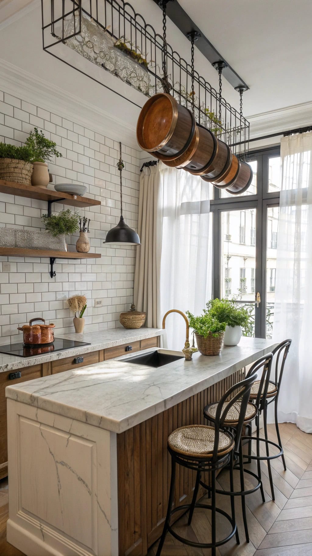 charming parisian caf kitchen