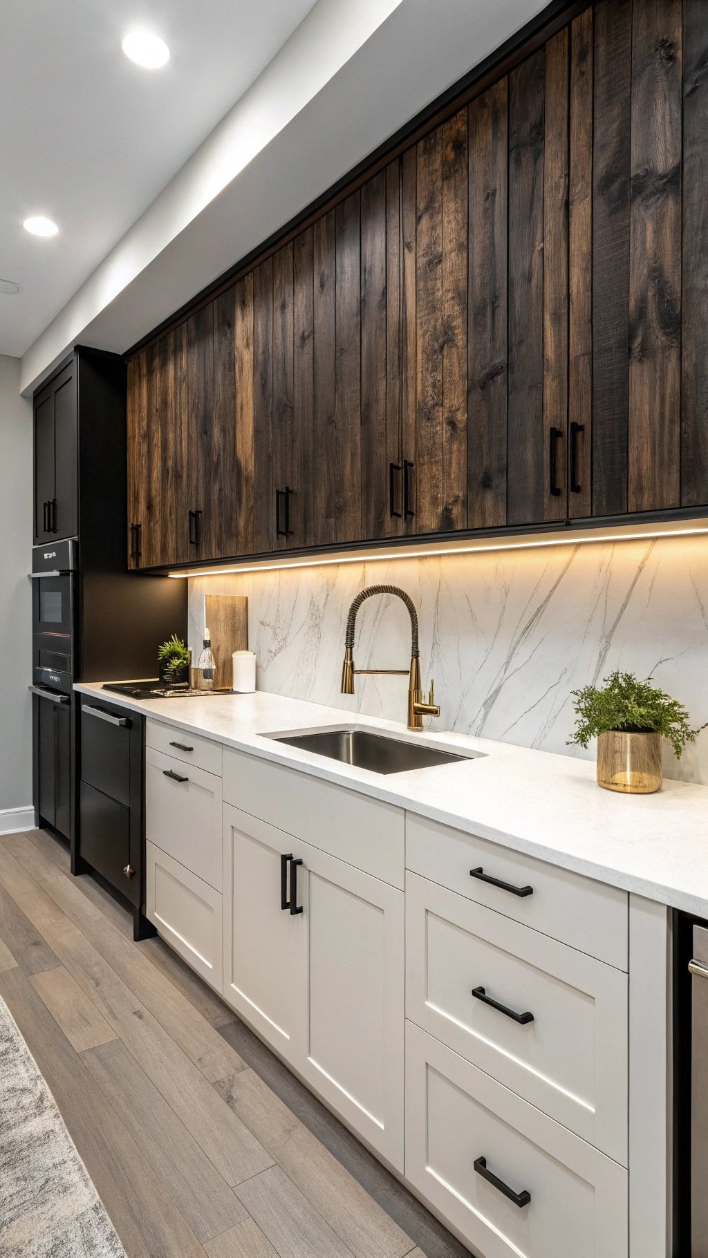 charred wood backsplash elegance