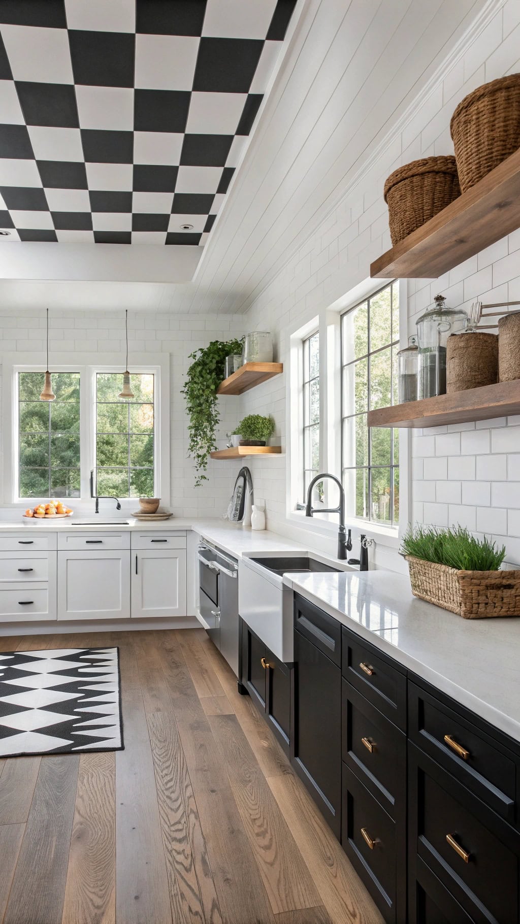 checkered ceiling design ideas