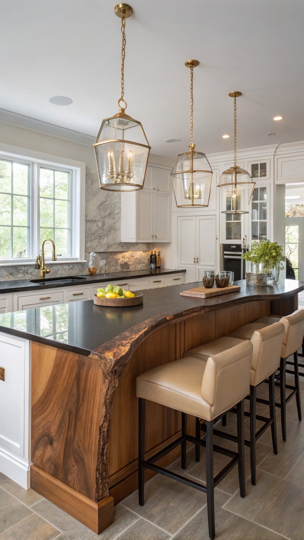 cherry live edge island elegance