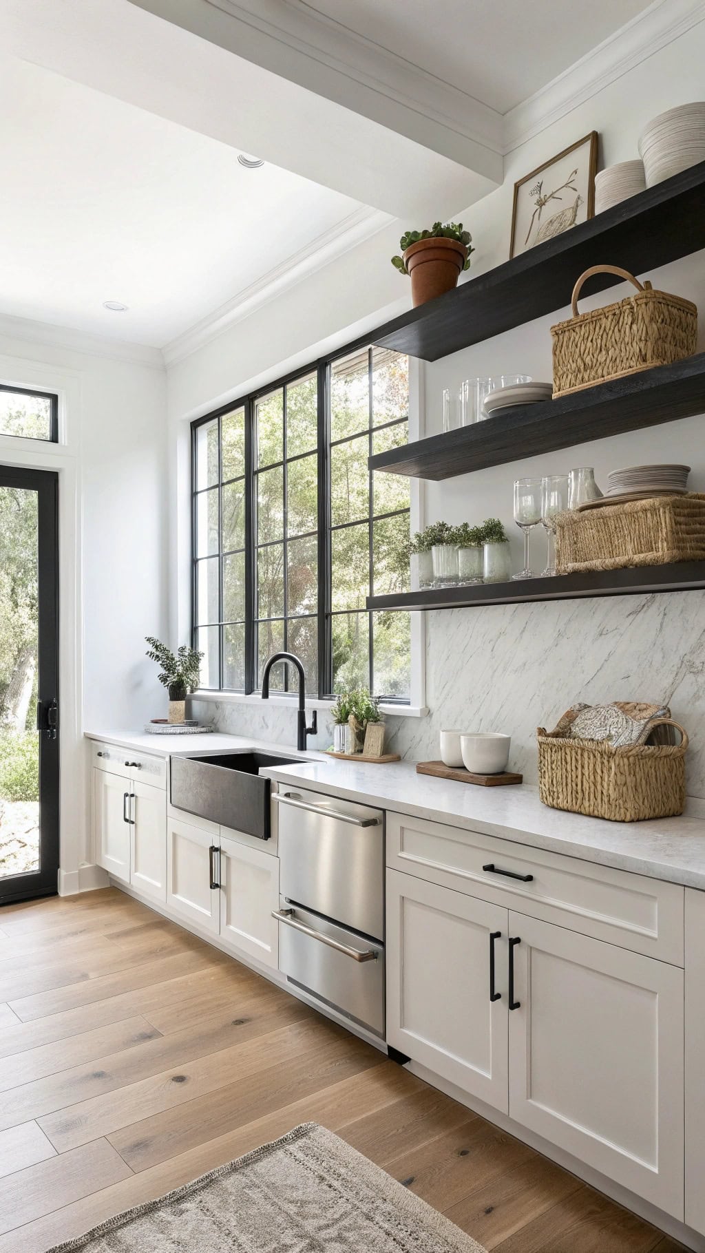 chic black marble shelving