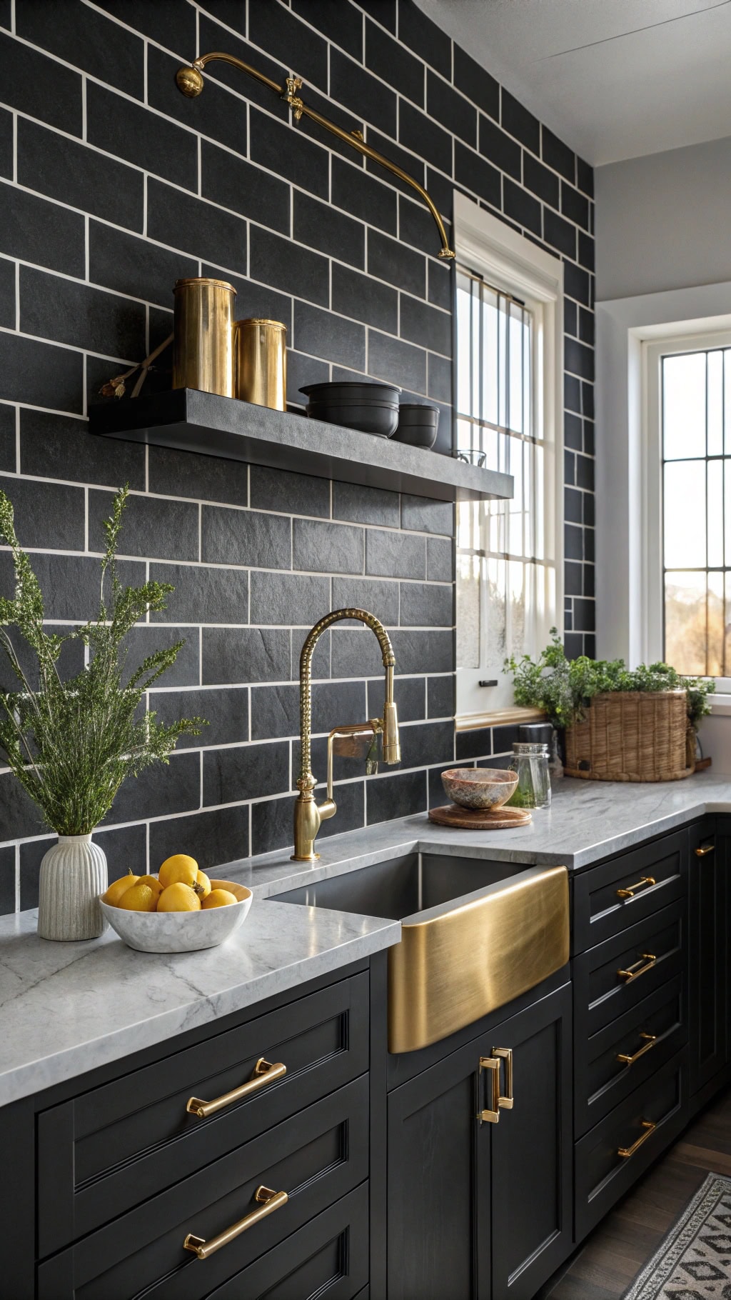 chic charcoal subway tiles