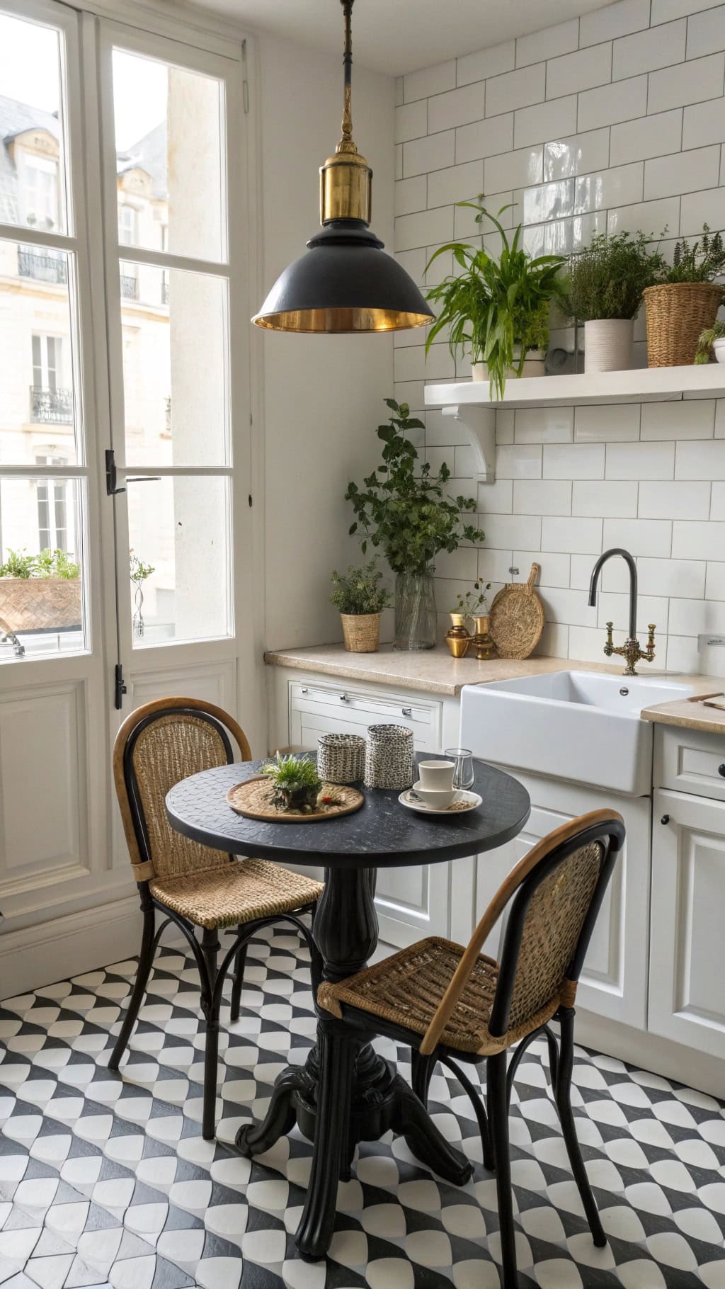 chic compact bistro setup