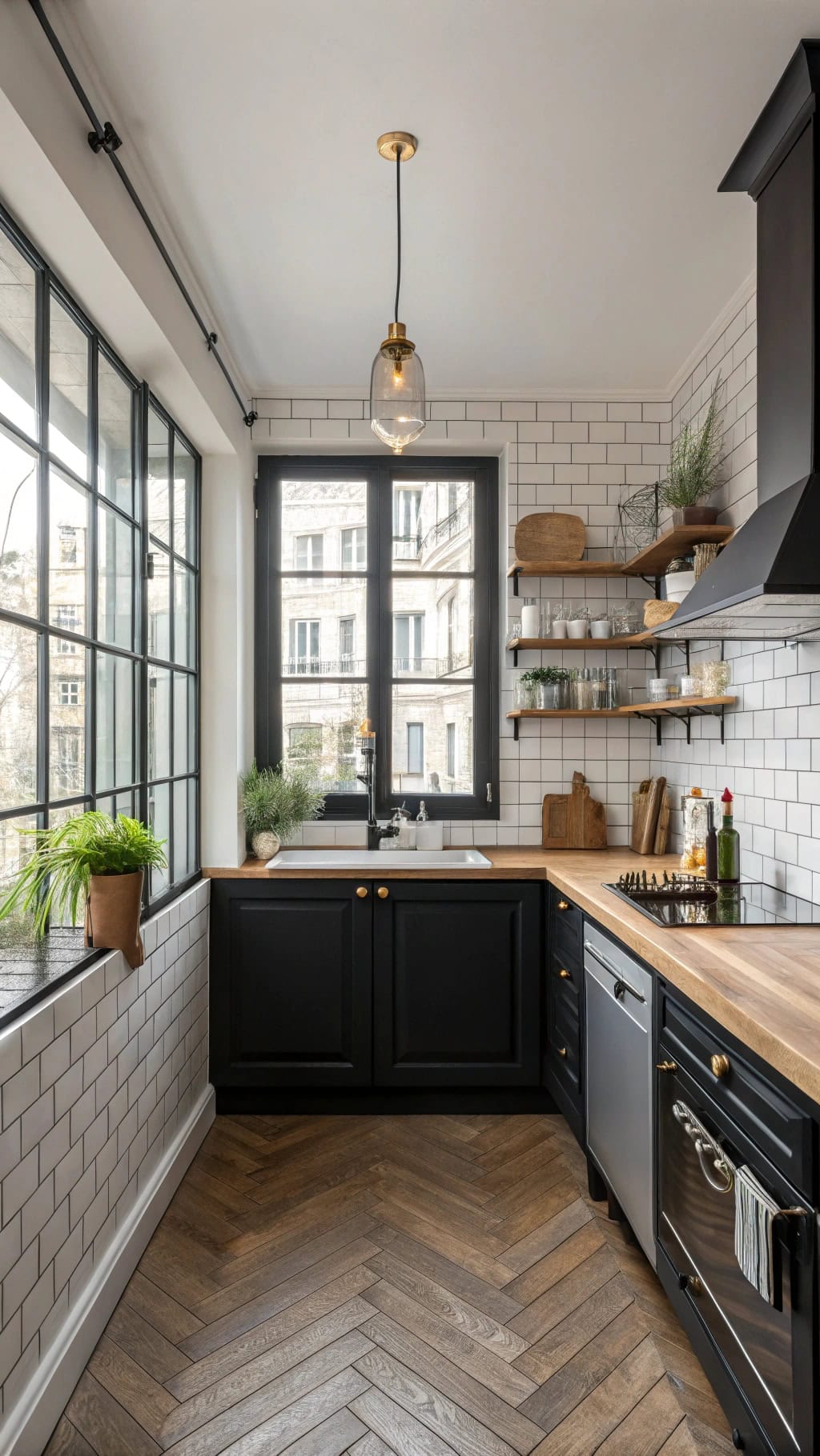 chic parisian bistro kitchen
