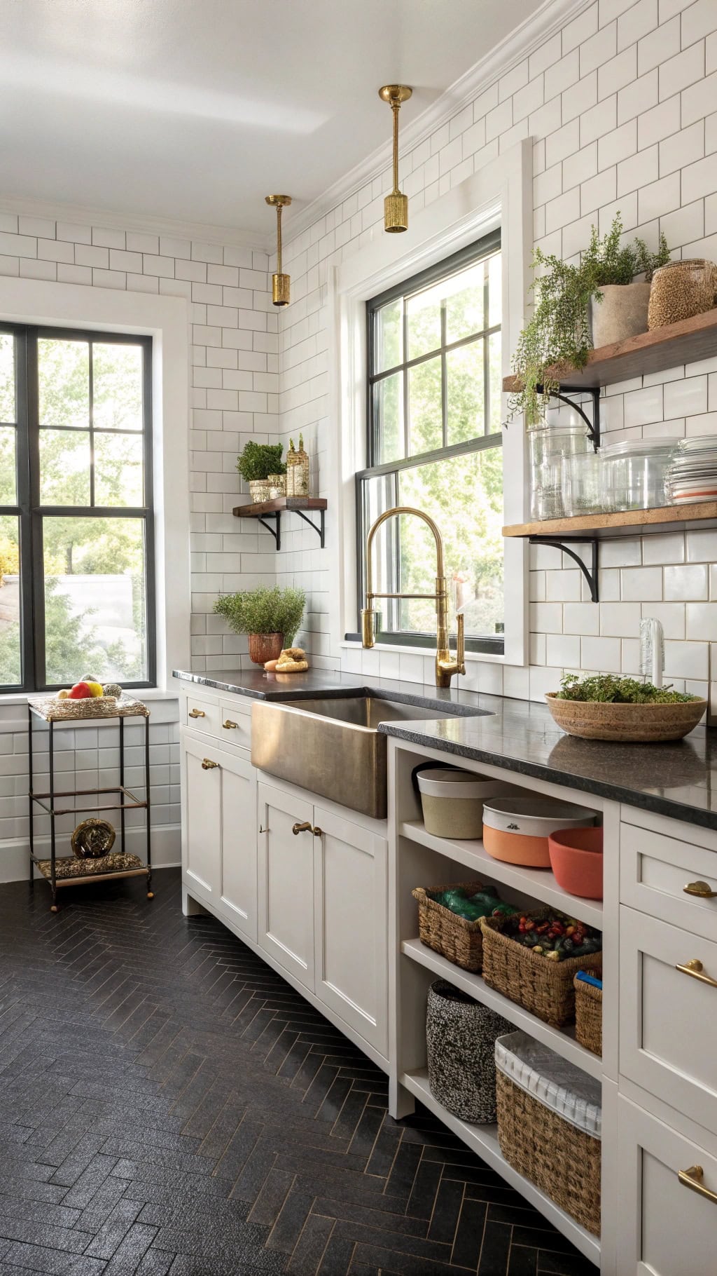chic sustainable kitchen flooring