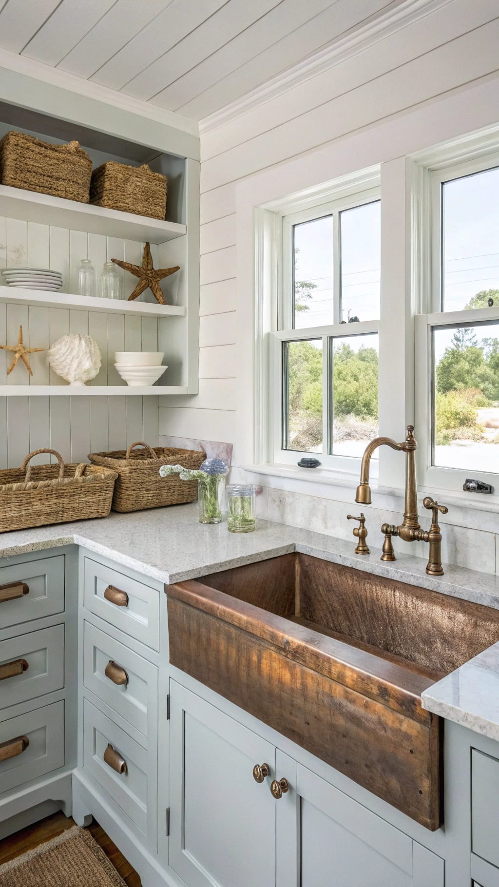 coastal cottage copper sink