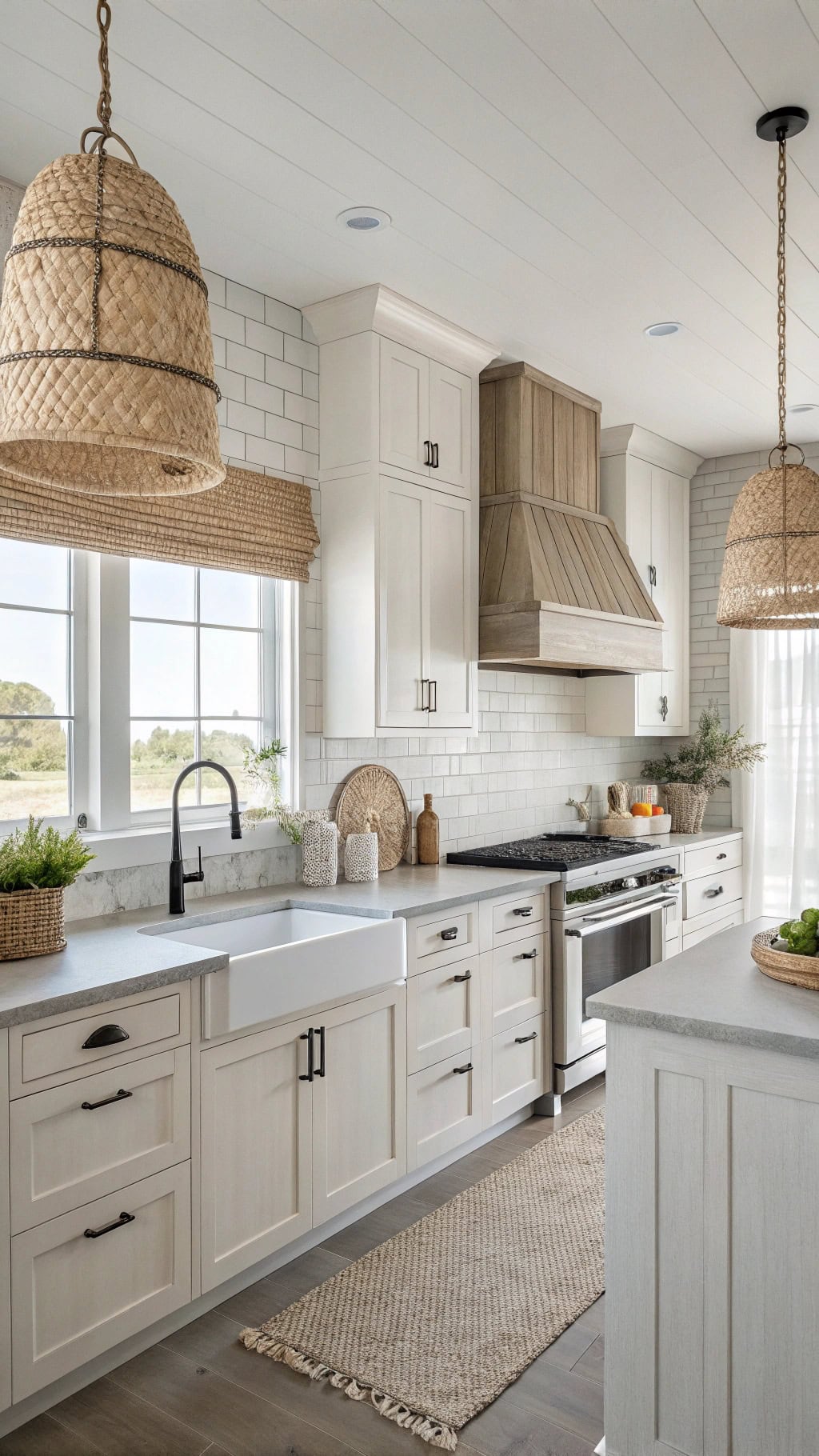 coastal farmhouse kitchen aesthetic