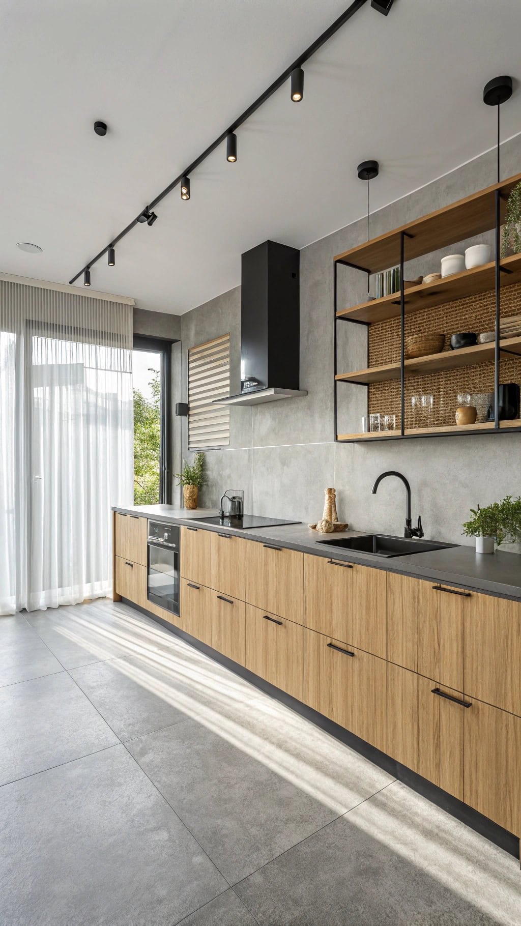 concrete and bamboo fusion