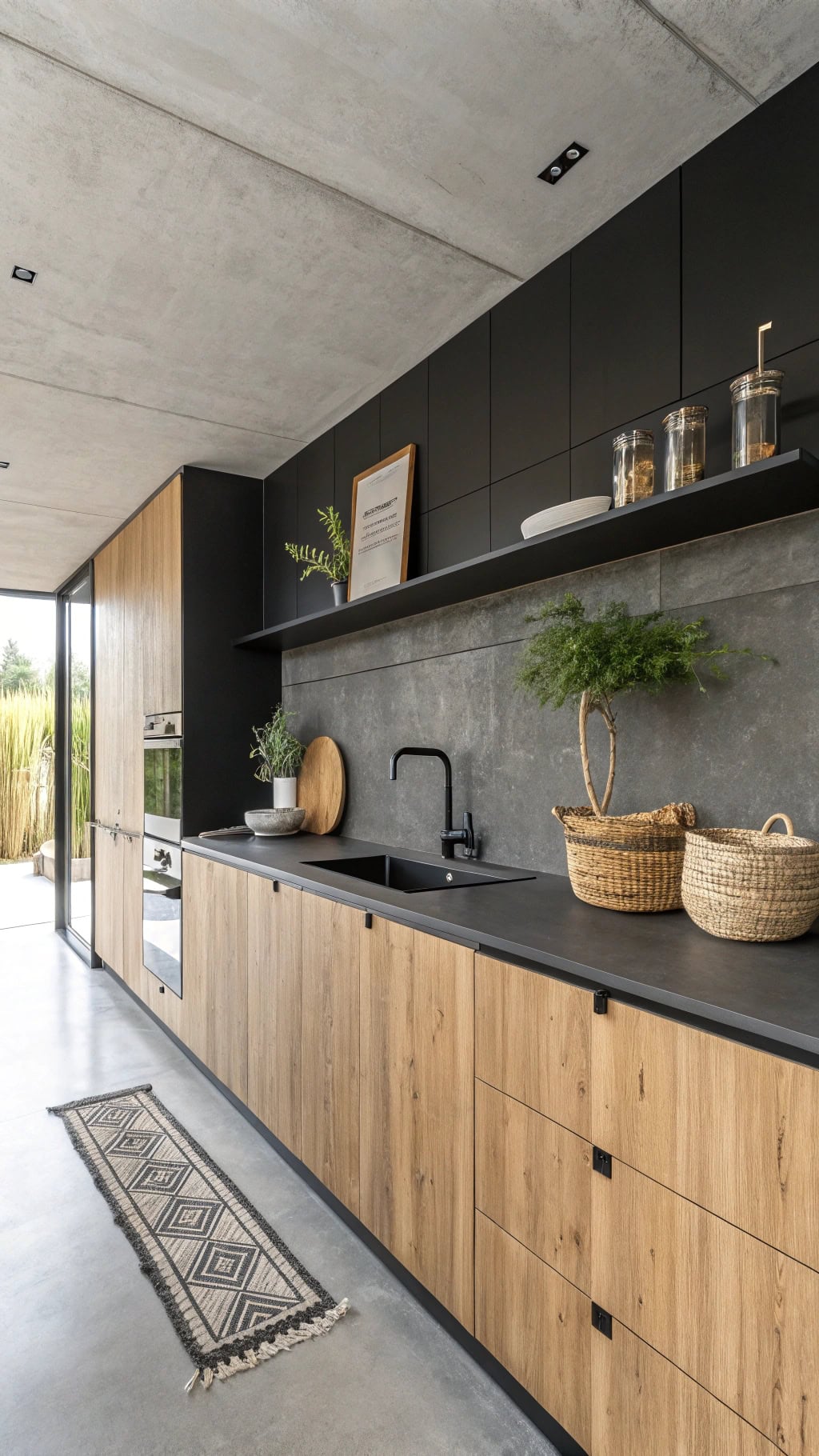 concrete minimalist kitchen style