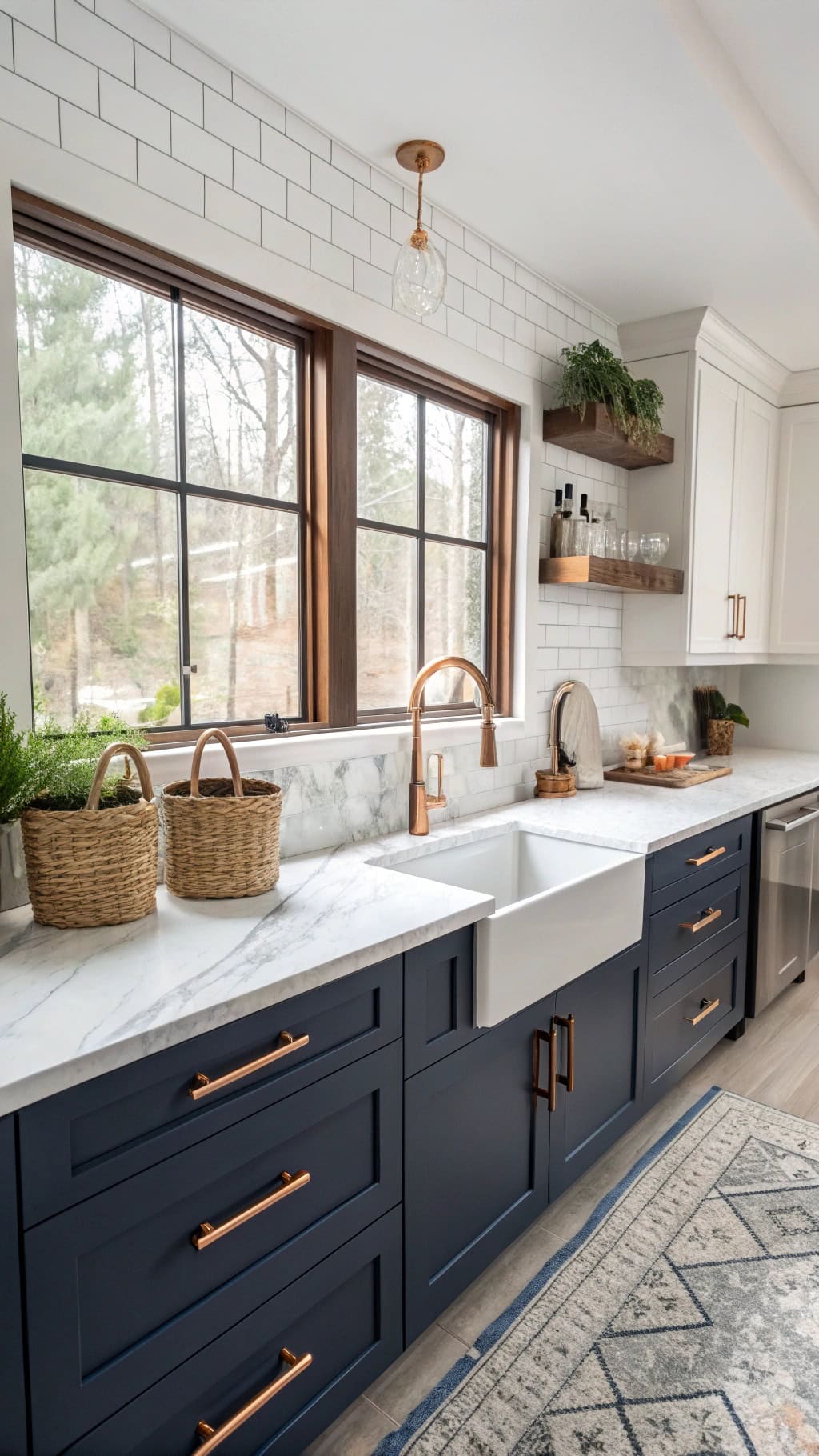 contemporary blue kitchen island