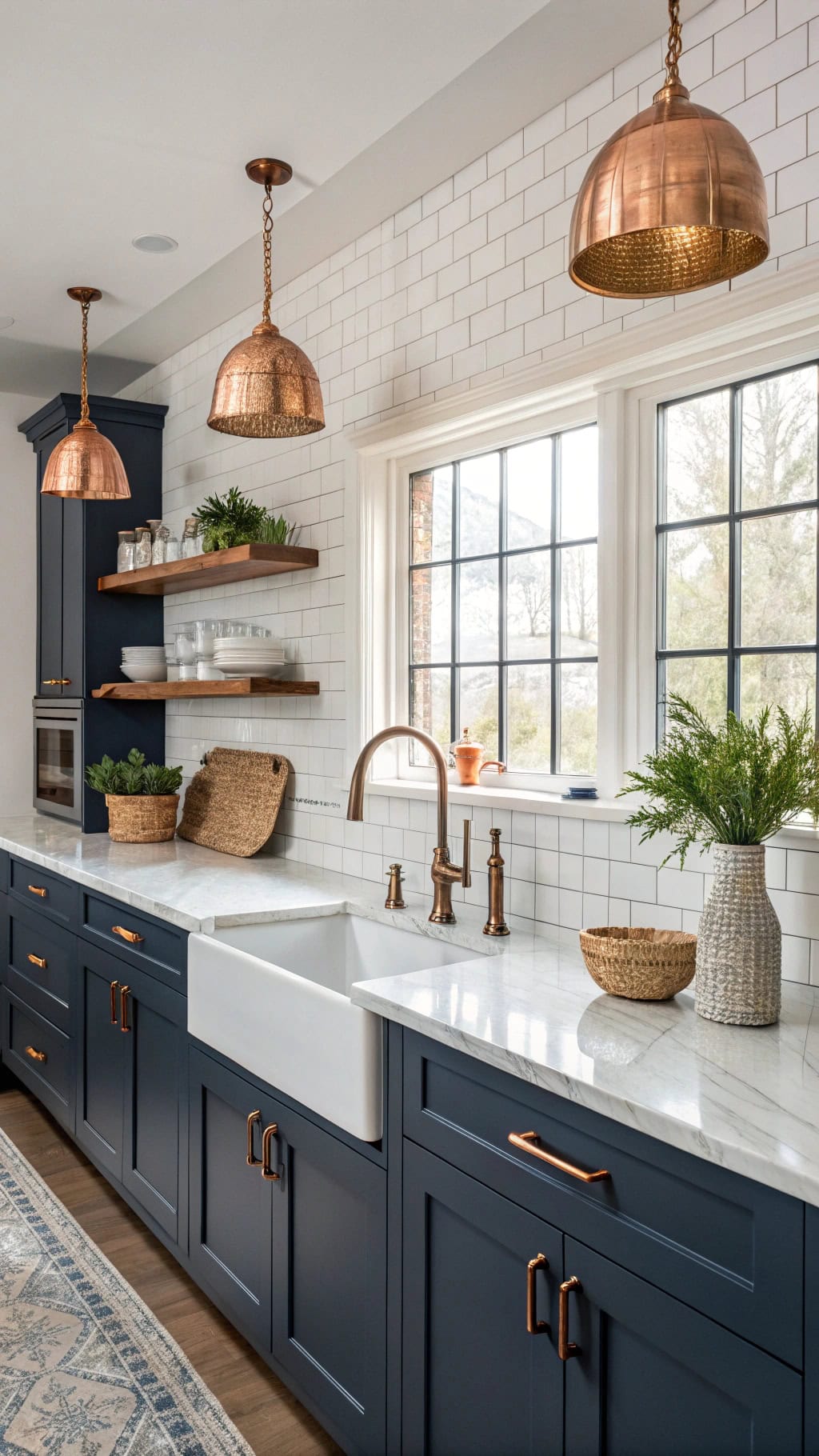 copper cabinet pull accents
