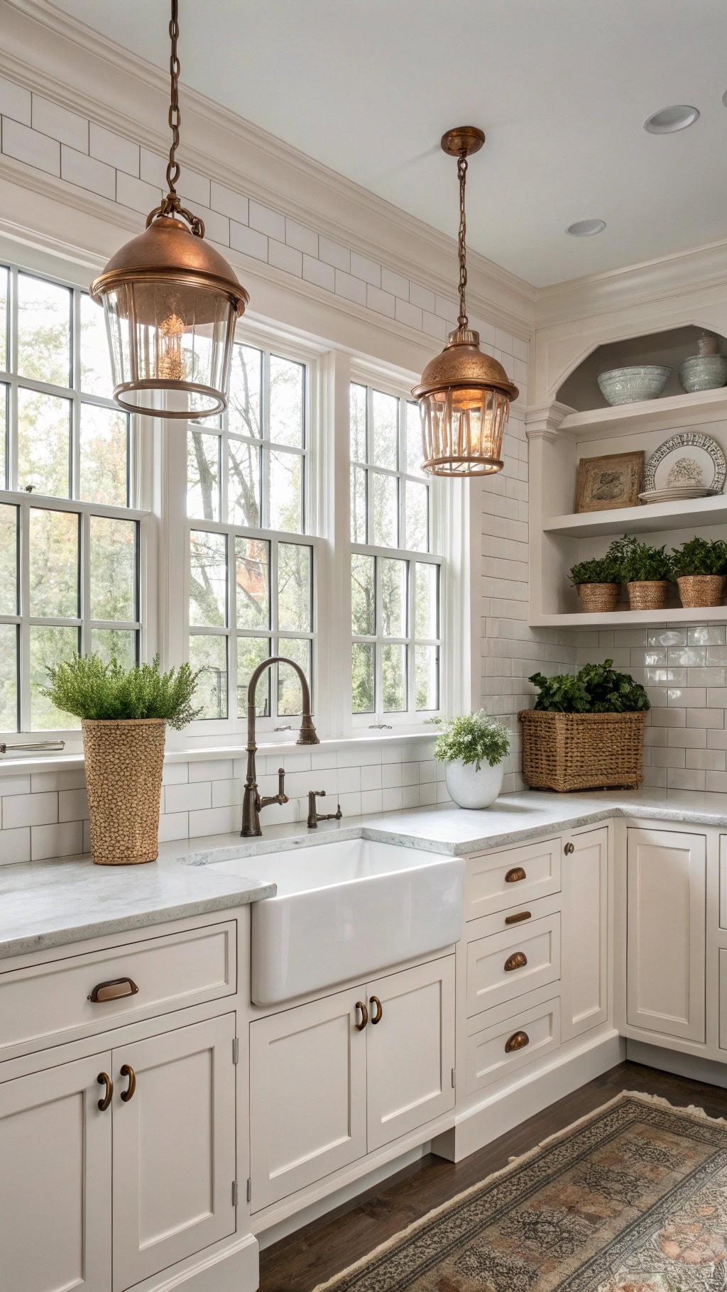 copper hardware kitchen accents