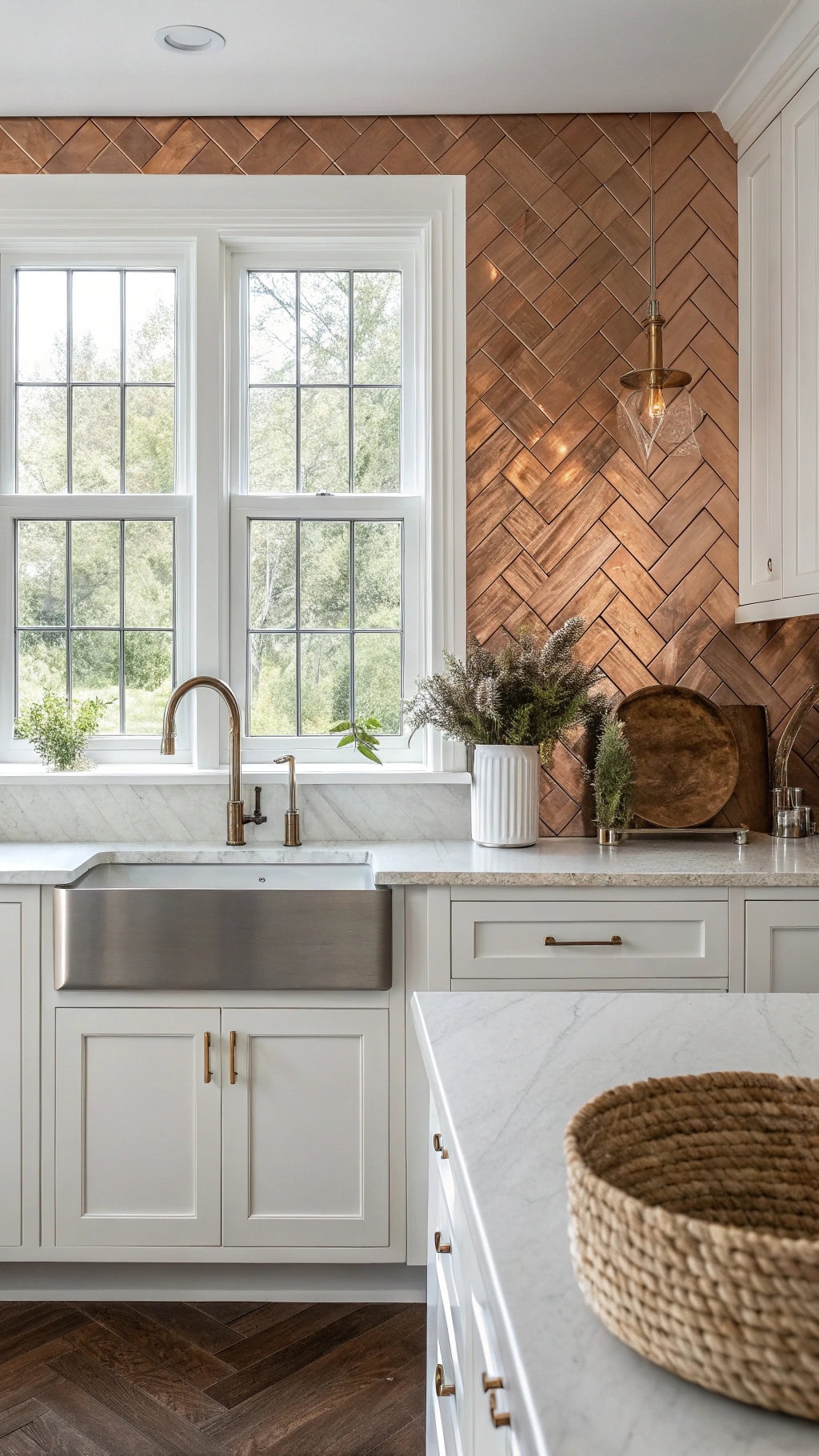 copper penny wall accents