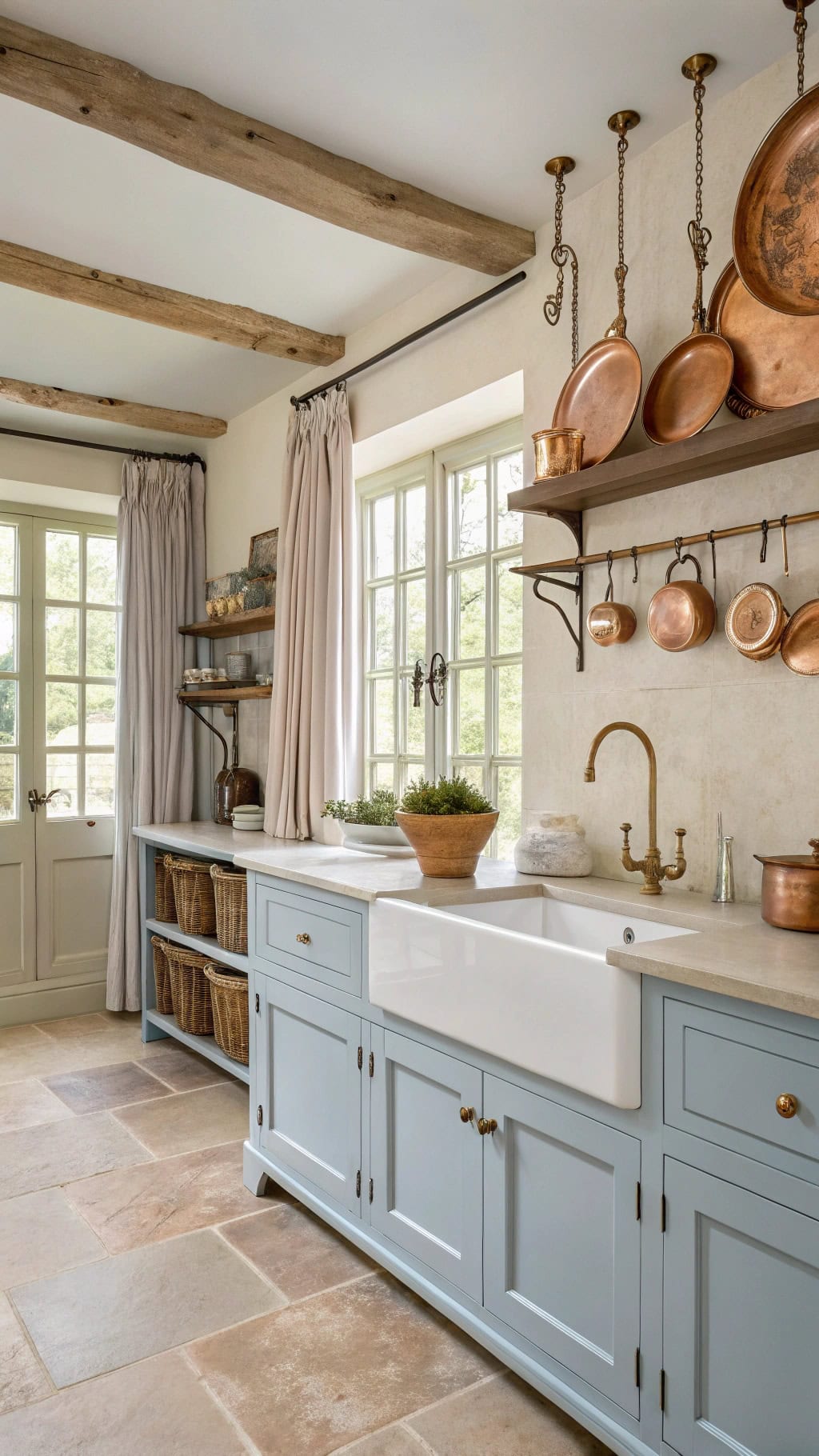 copper pot rail elegance