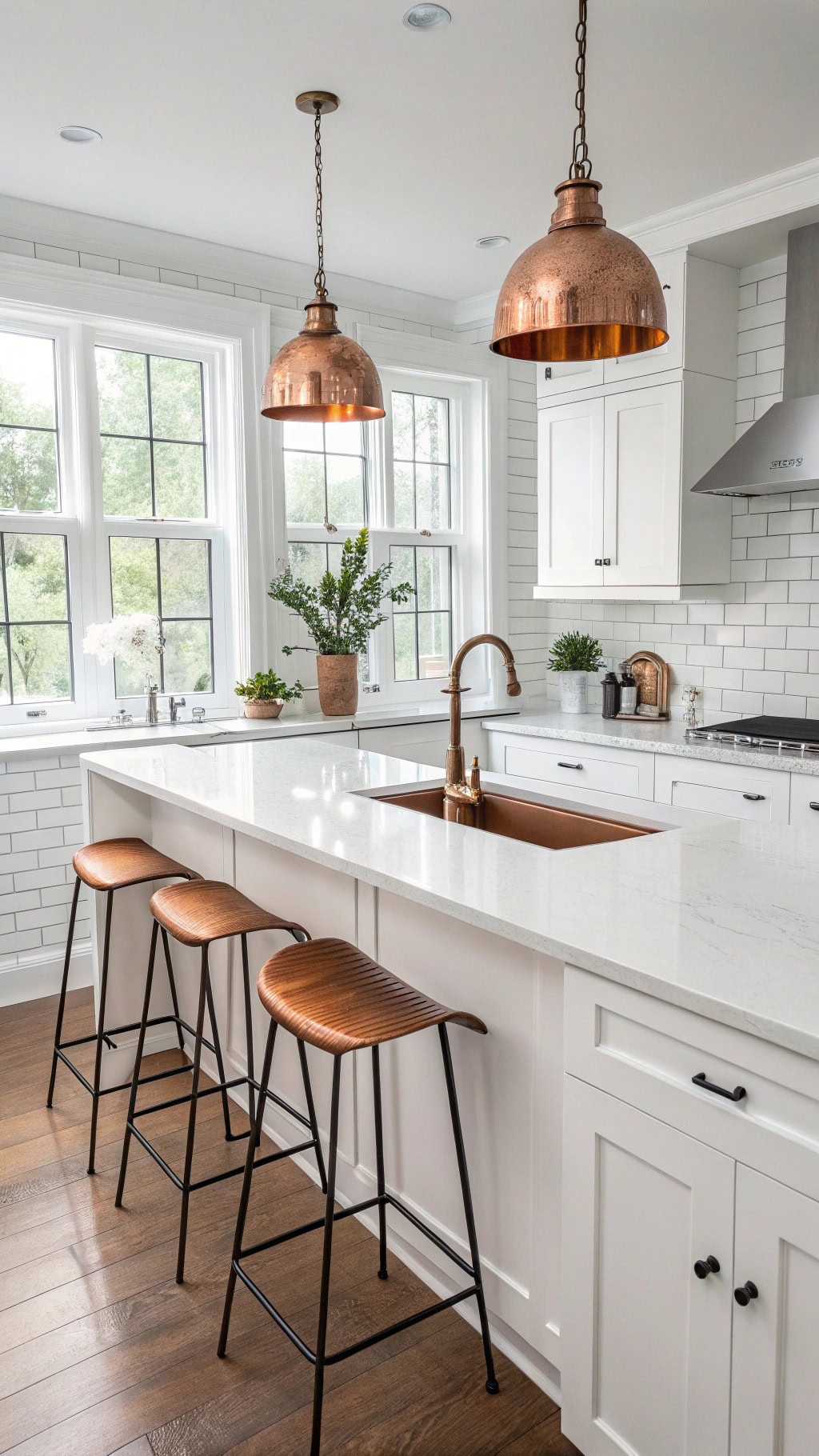 copper stools for kitchens