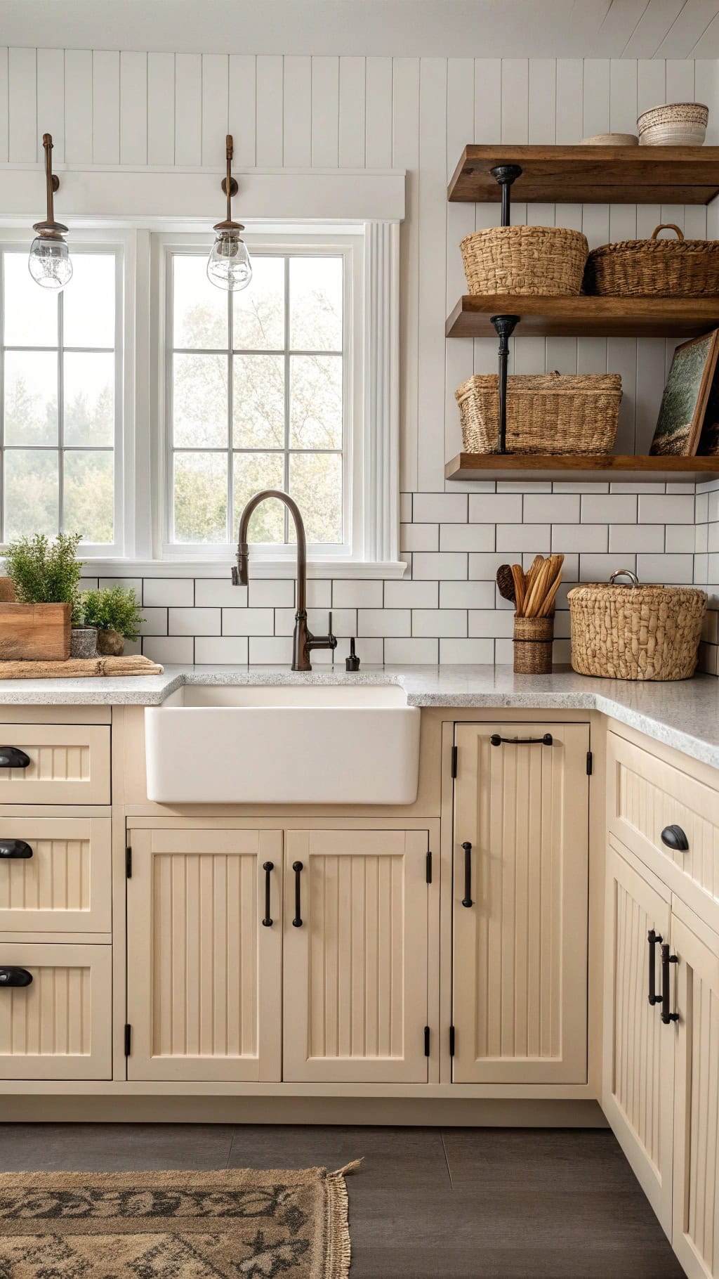 cozy beadboard cabinet doors