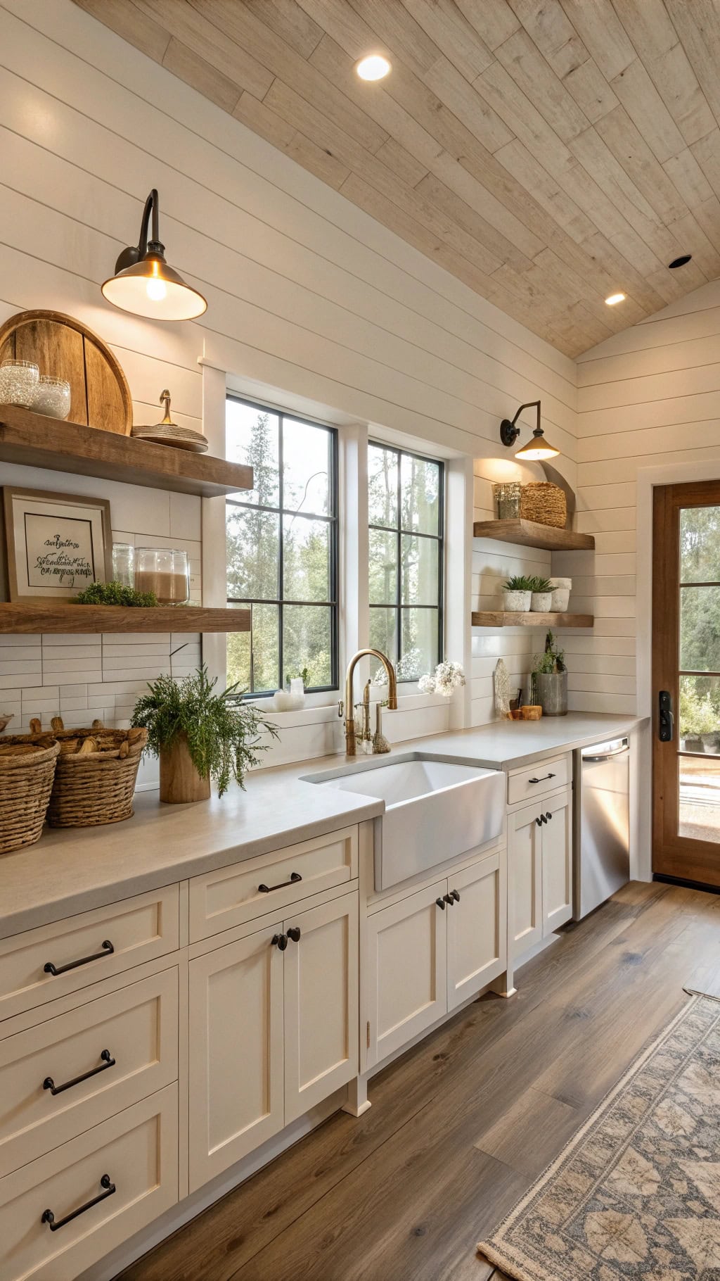 cozy beige farmhouse kitchen aesthetics