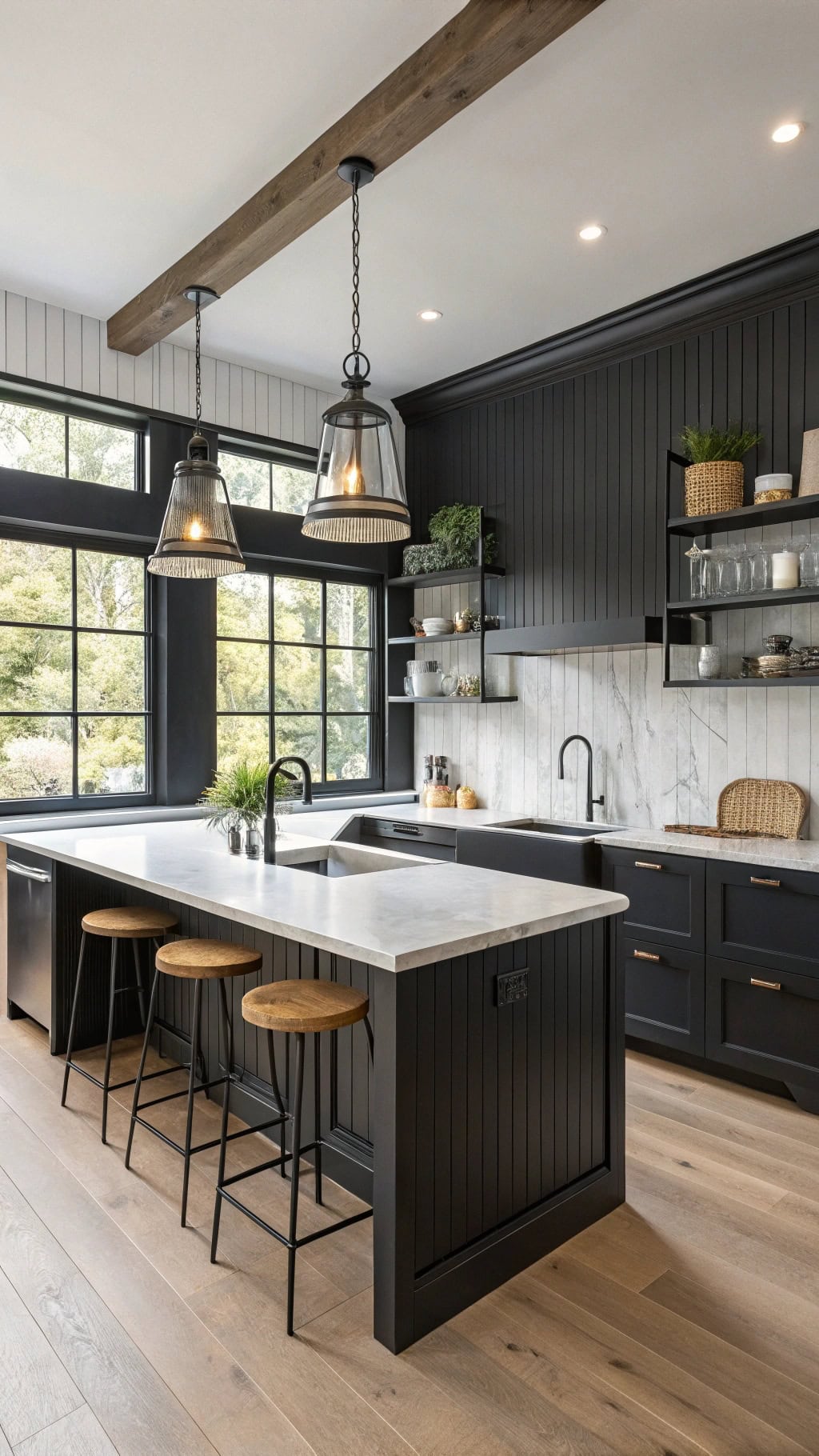 cozy black beadboard elegance