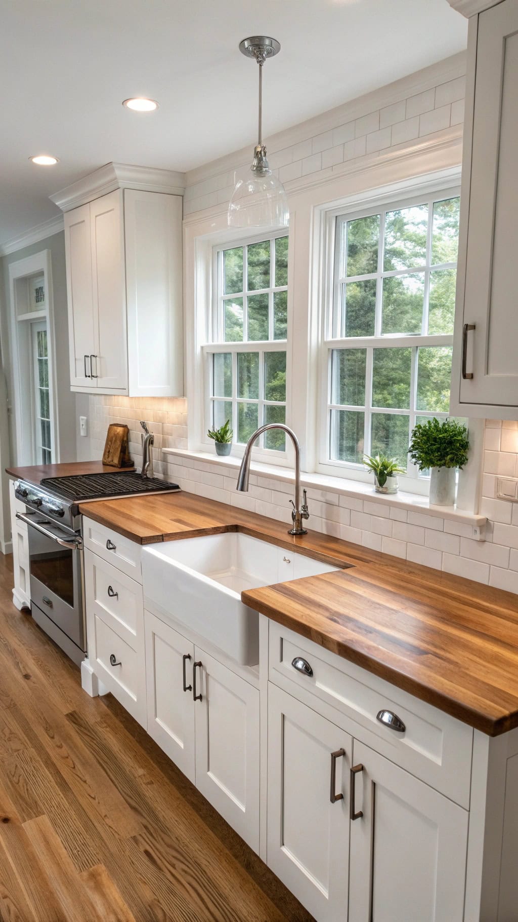 cozy butcher block countertops
