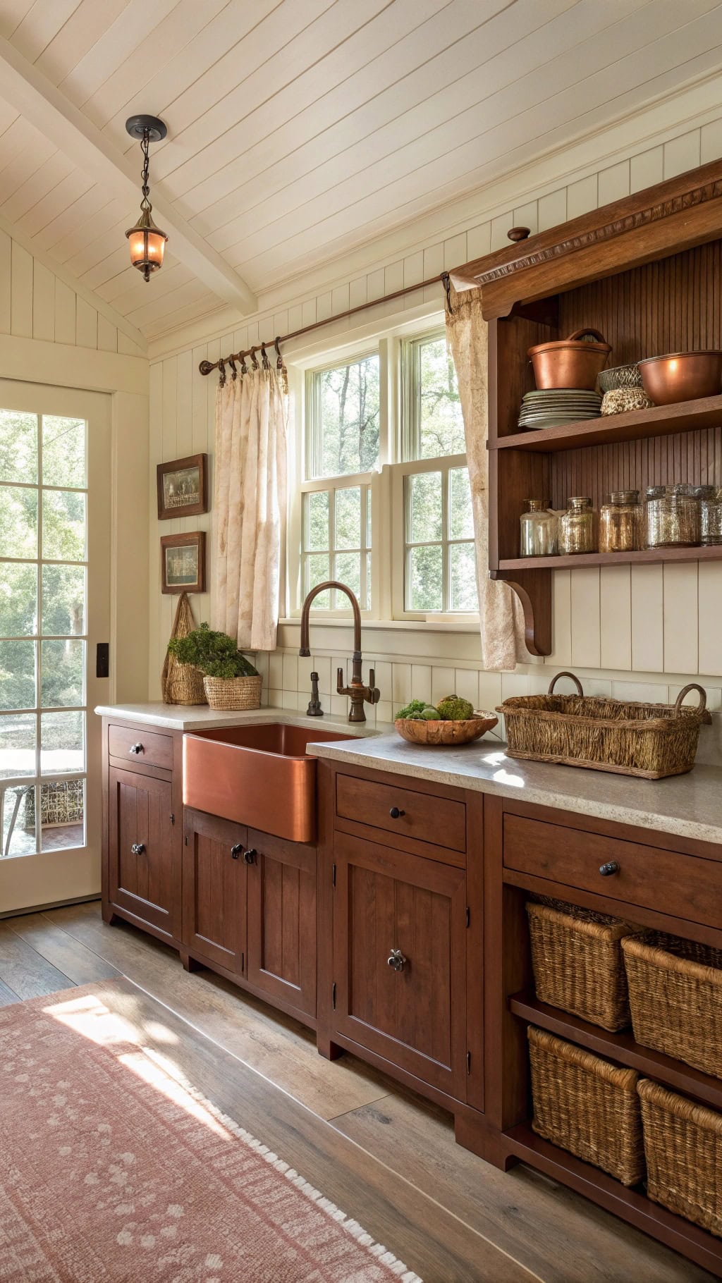 cozy cherry pine kitchen retreat