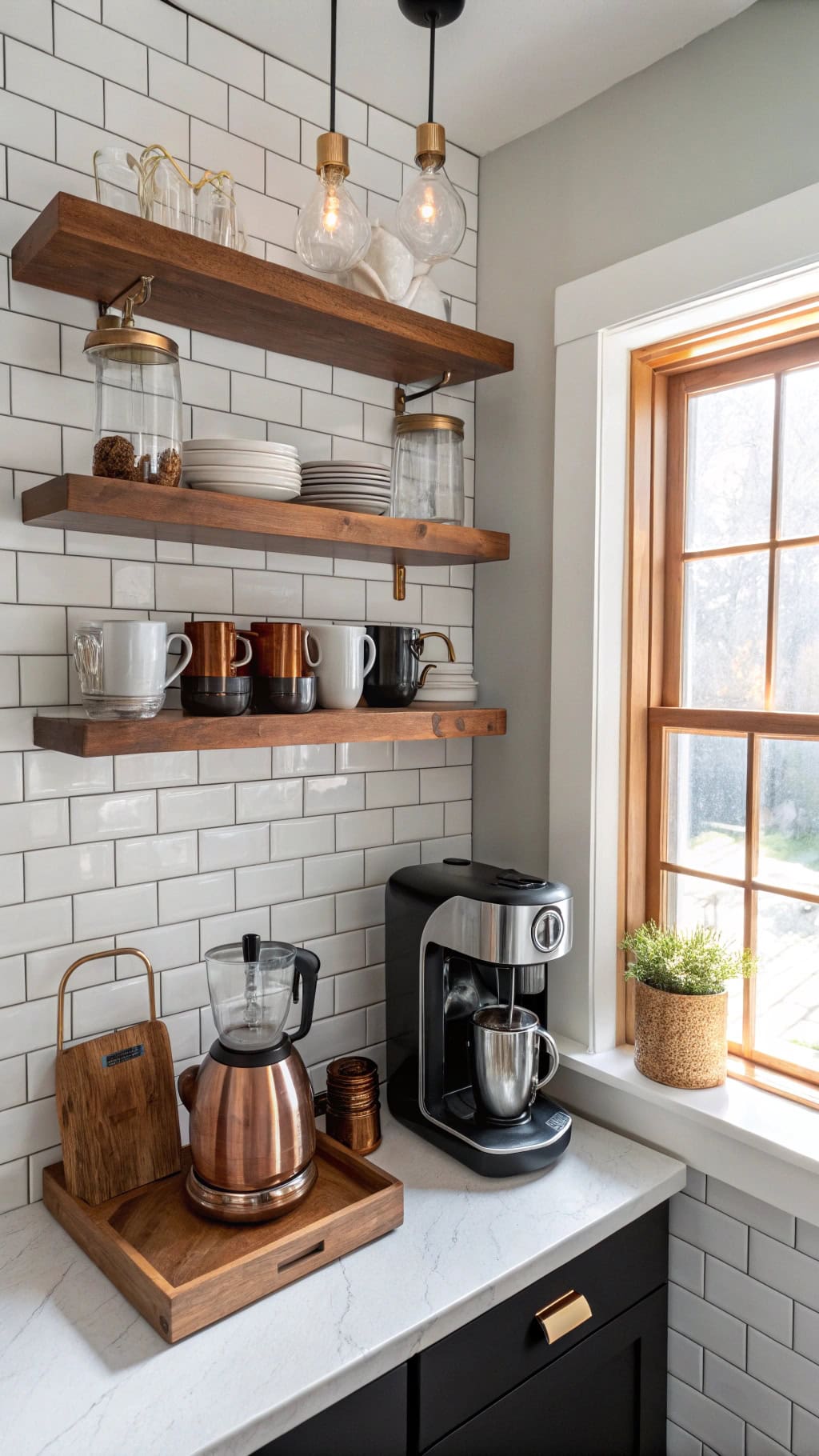cozy compact coffee nook