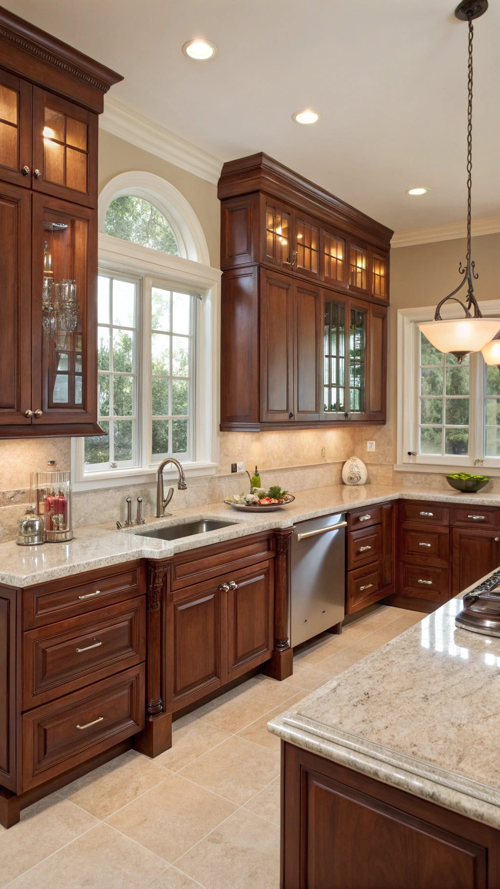 cozy mahogany kitchen design