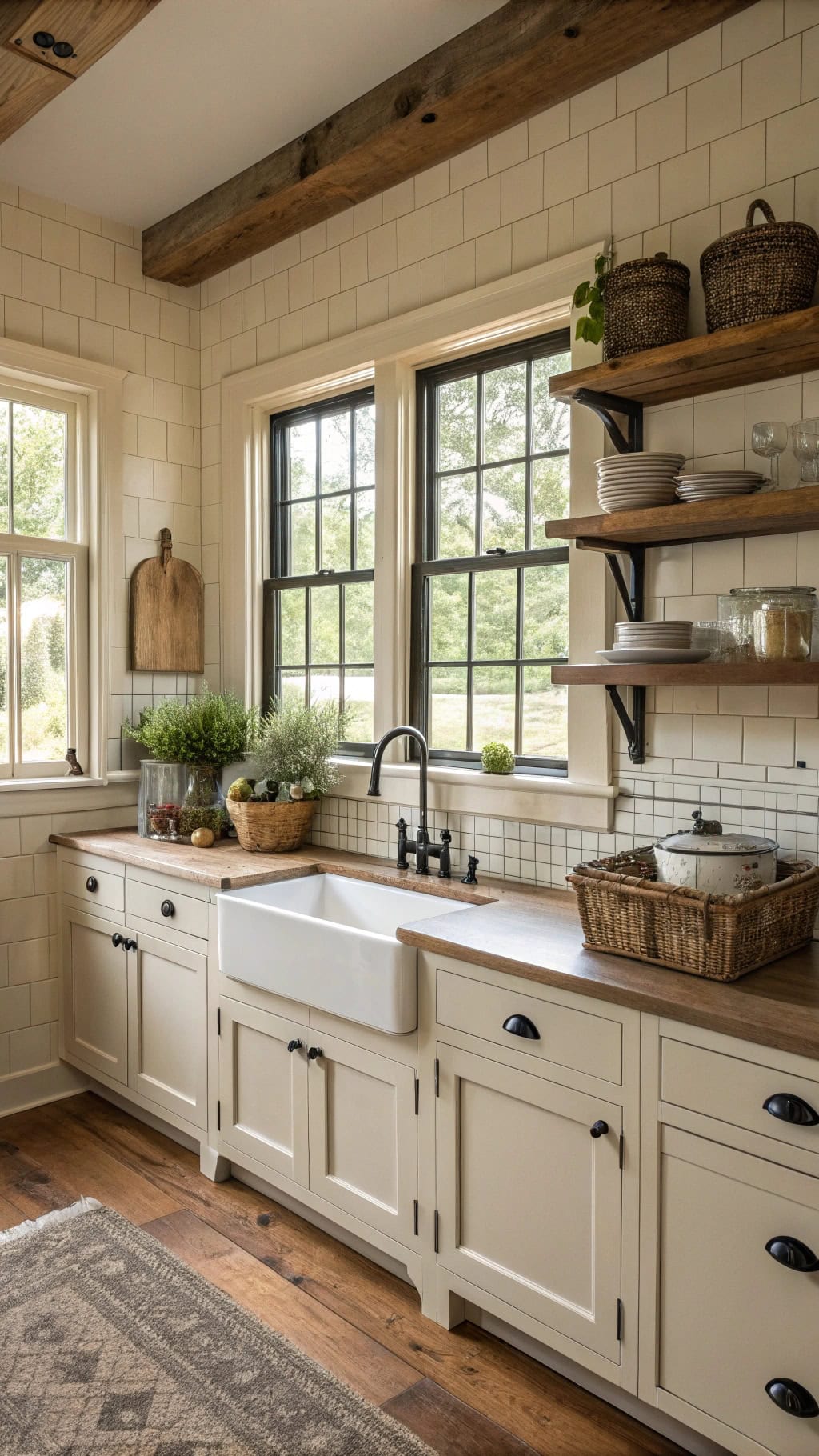 cozy rustic farmhouse kitchen