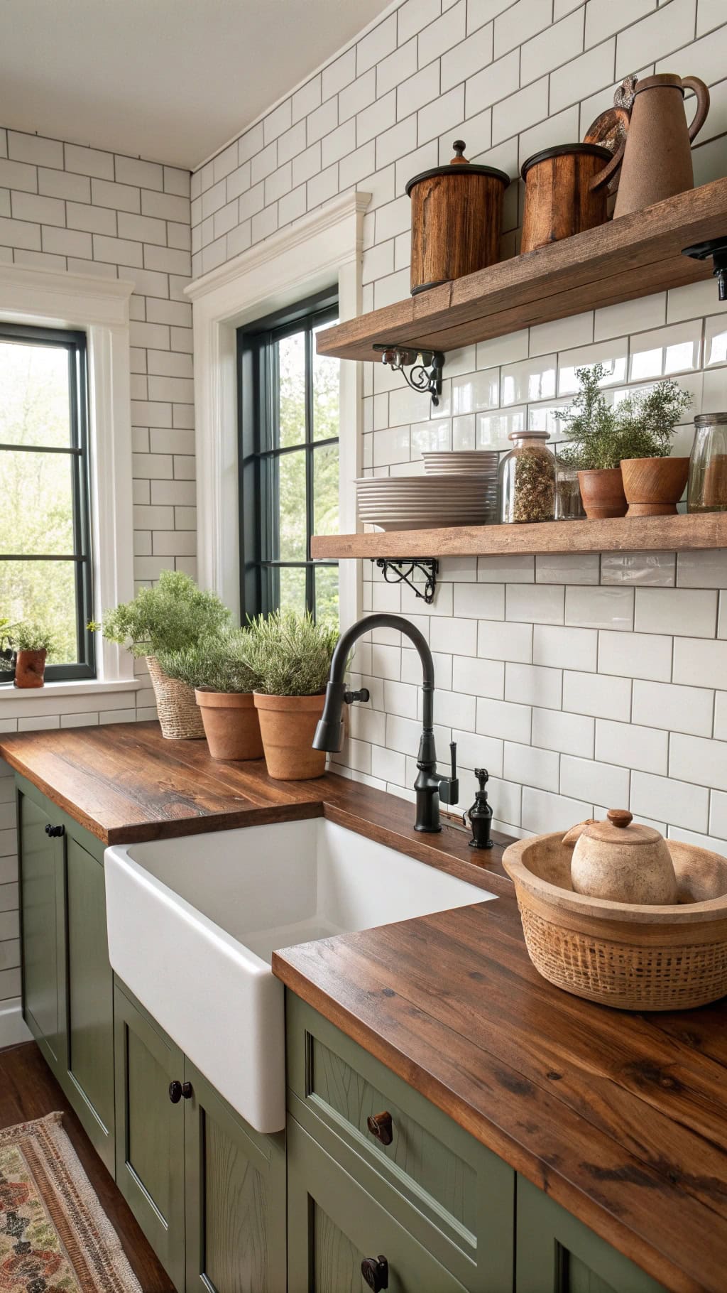 cozy walnut kitchen style