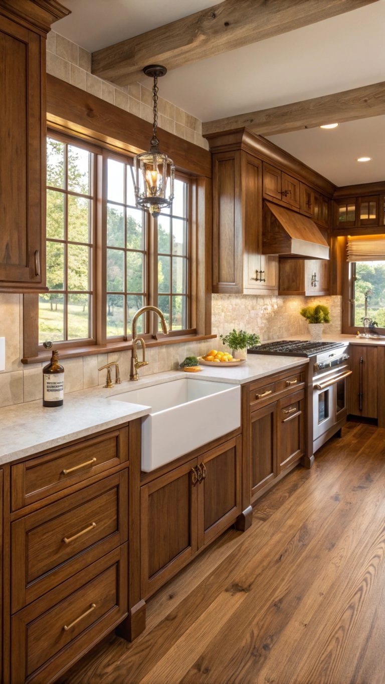cozy wooden kitchen aesthetics