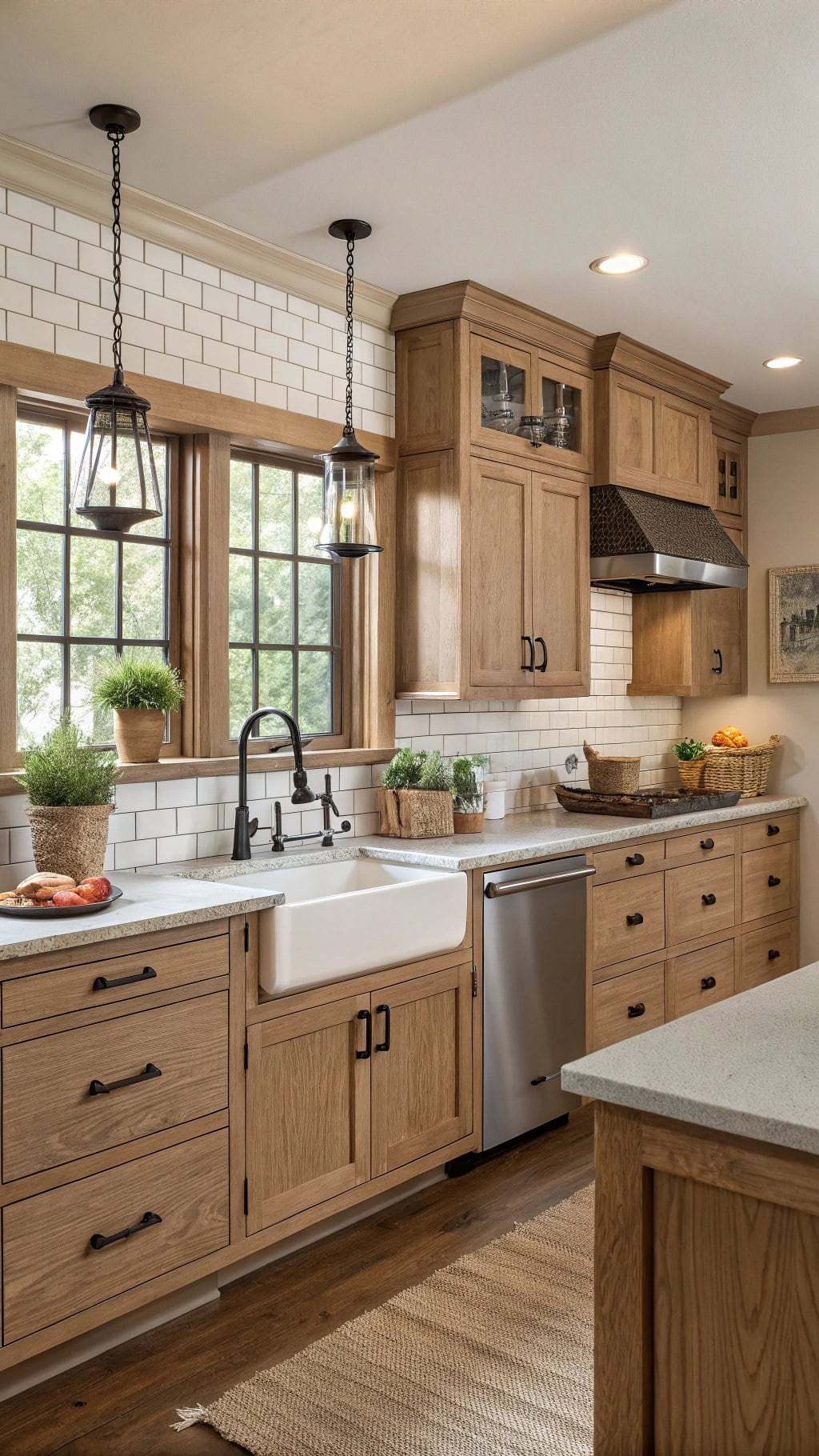 craftsman inspired beige cabinetry charm