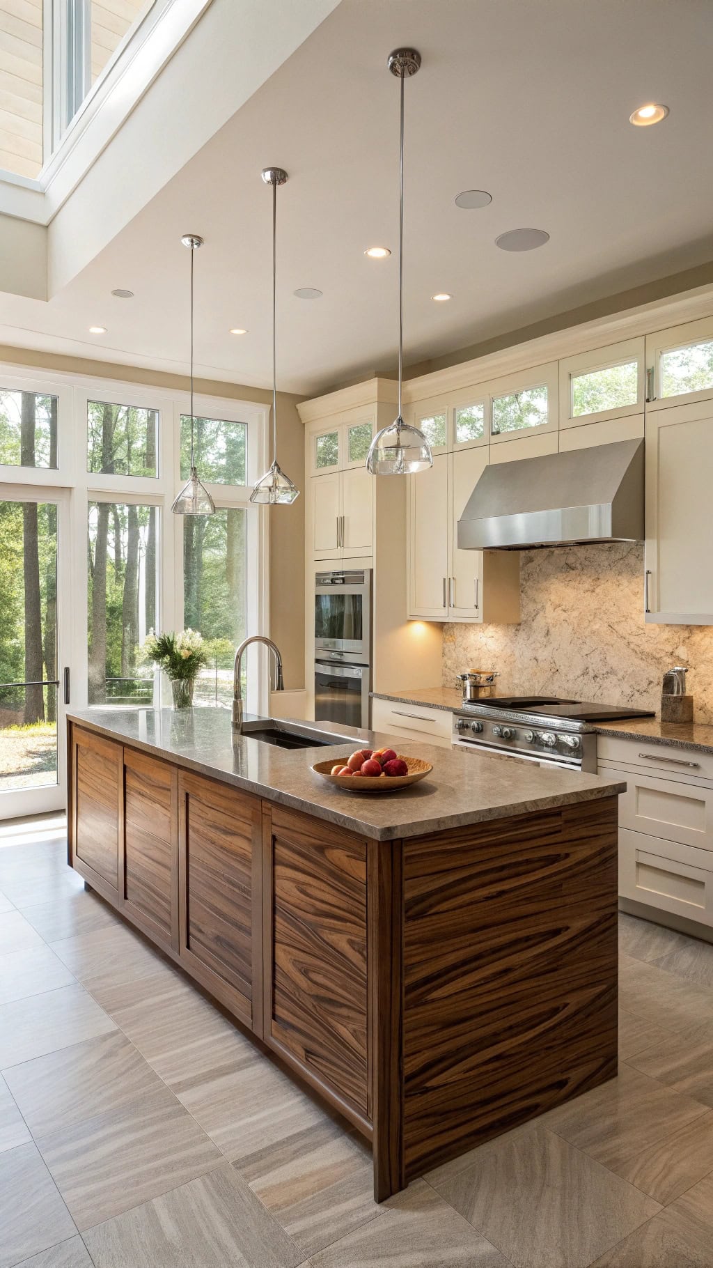cream and zebrawood contrast