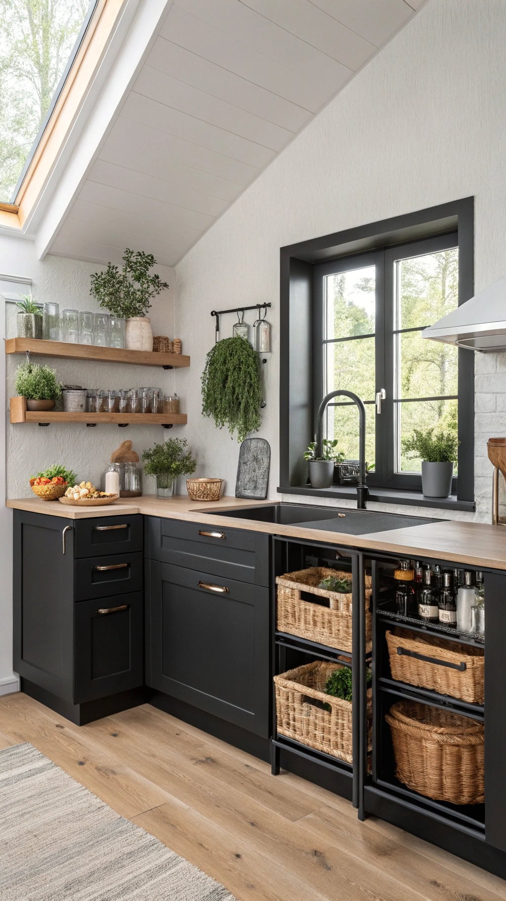 creative black kitchen corners