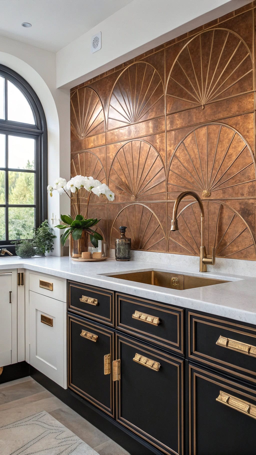 curved copper art deco elegance