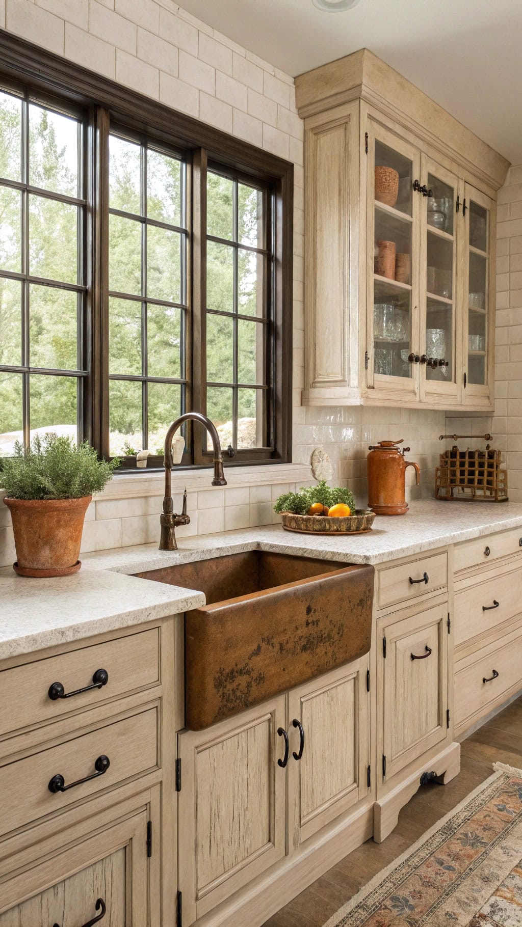distressed vintage charm kitchen