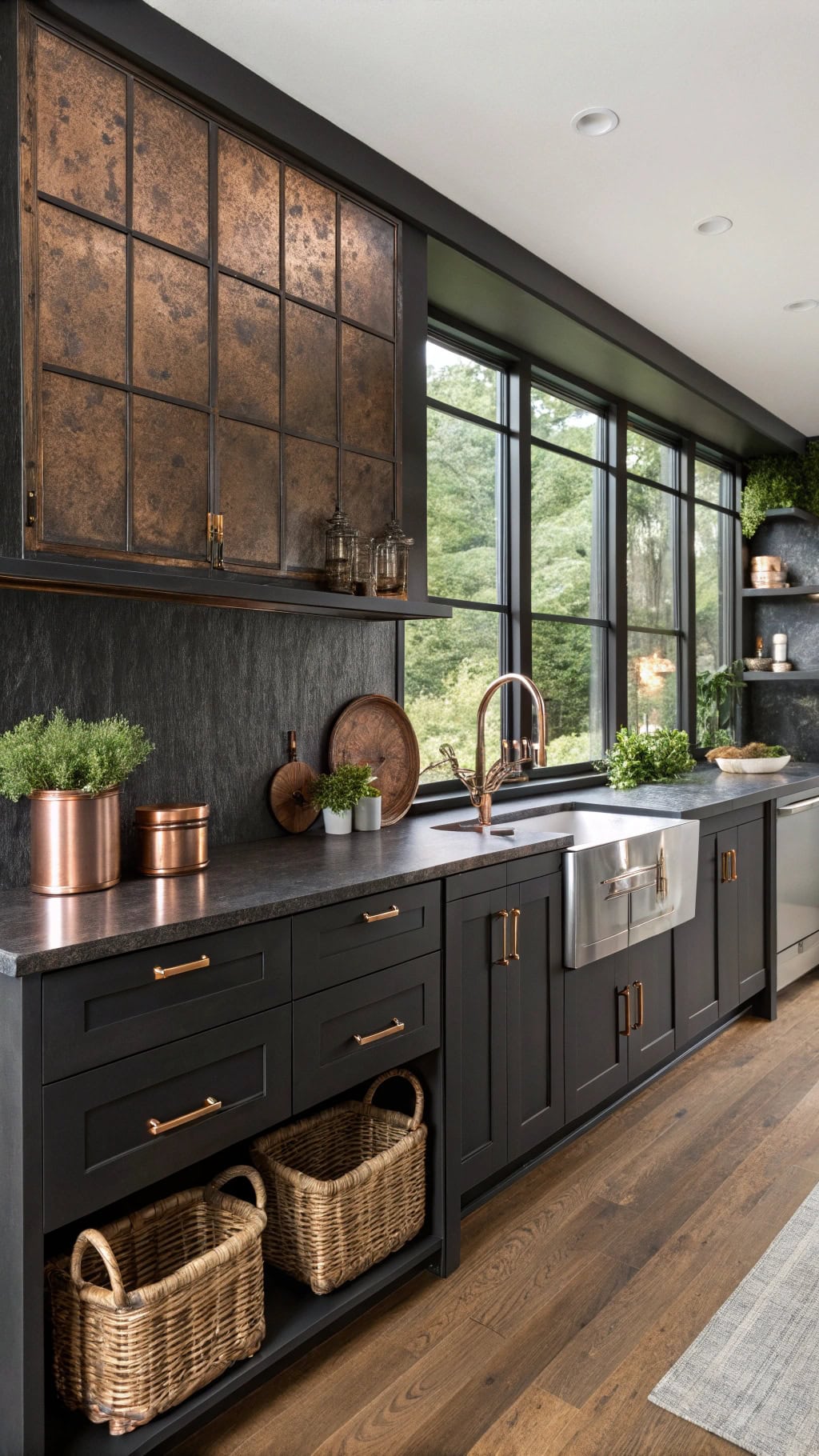 dramatic black and copper
