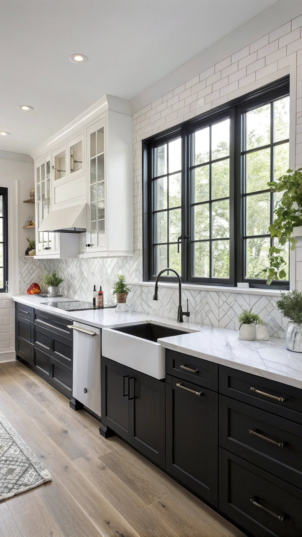 dramatic black kitchen island