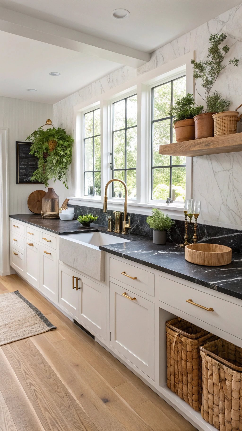 dramatic black marble countertops