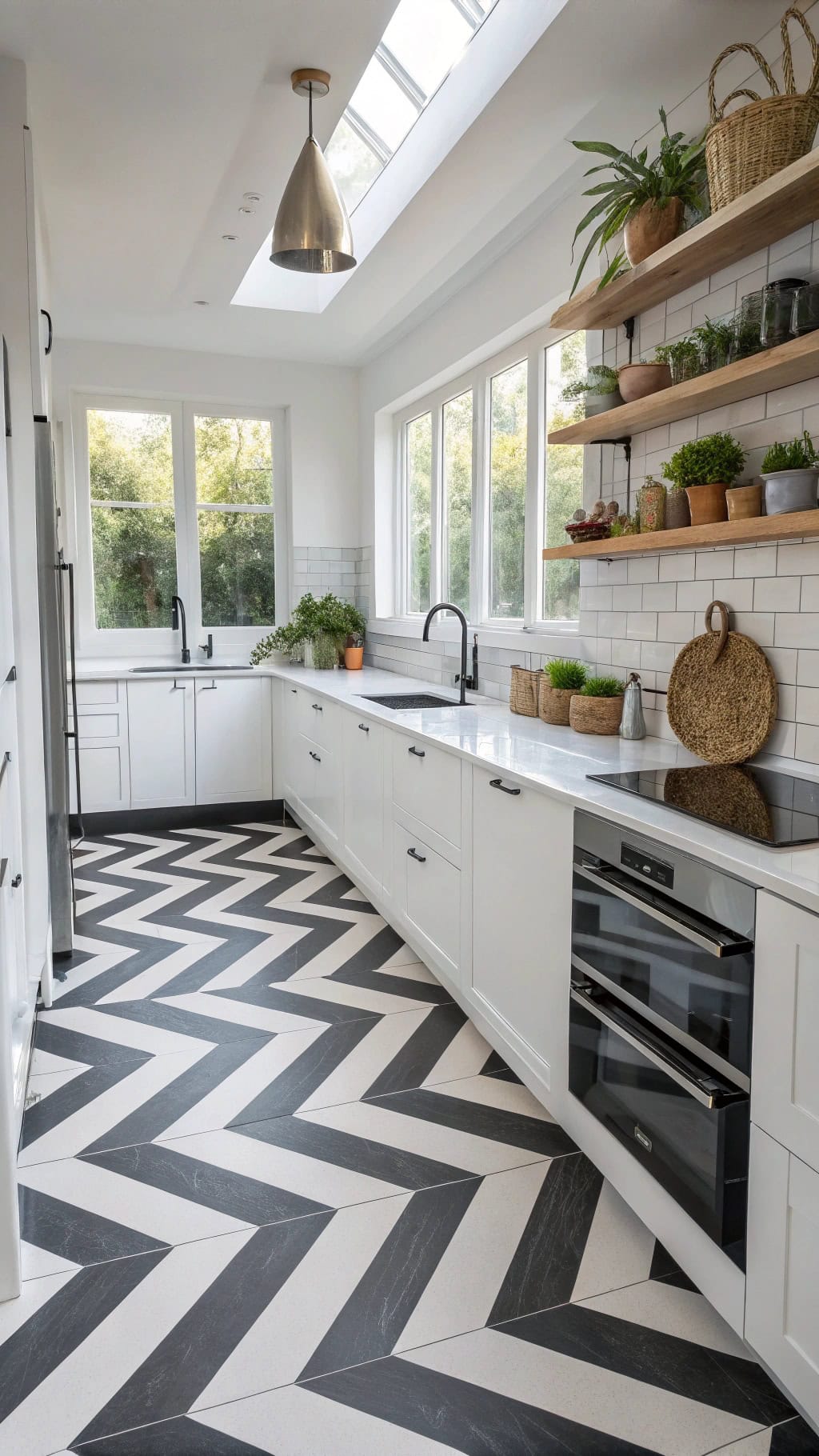 dynamic diagonal chevron flooring