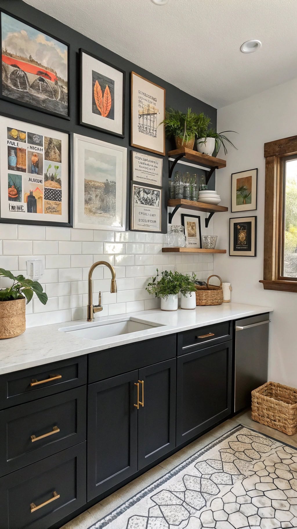 eclectic black kitchen gallery