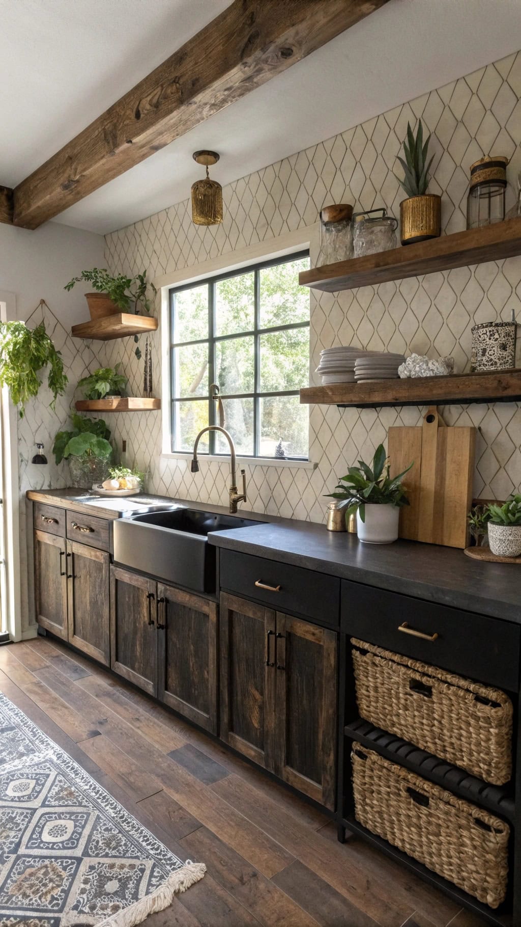eclectic reclaimed wood kitchen