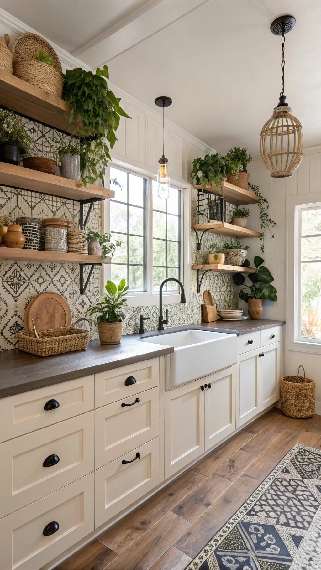 eclectic vintage bohemian kitchen
