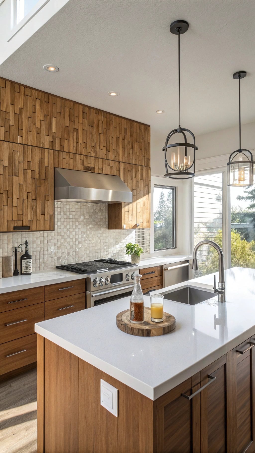 eco chic bamboo backsplash design