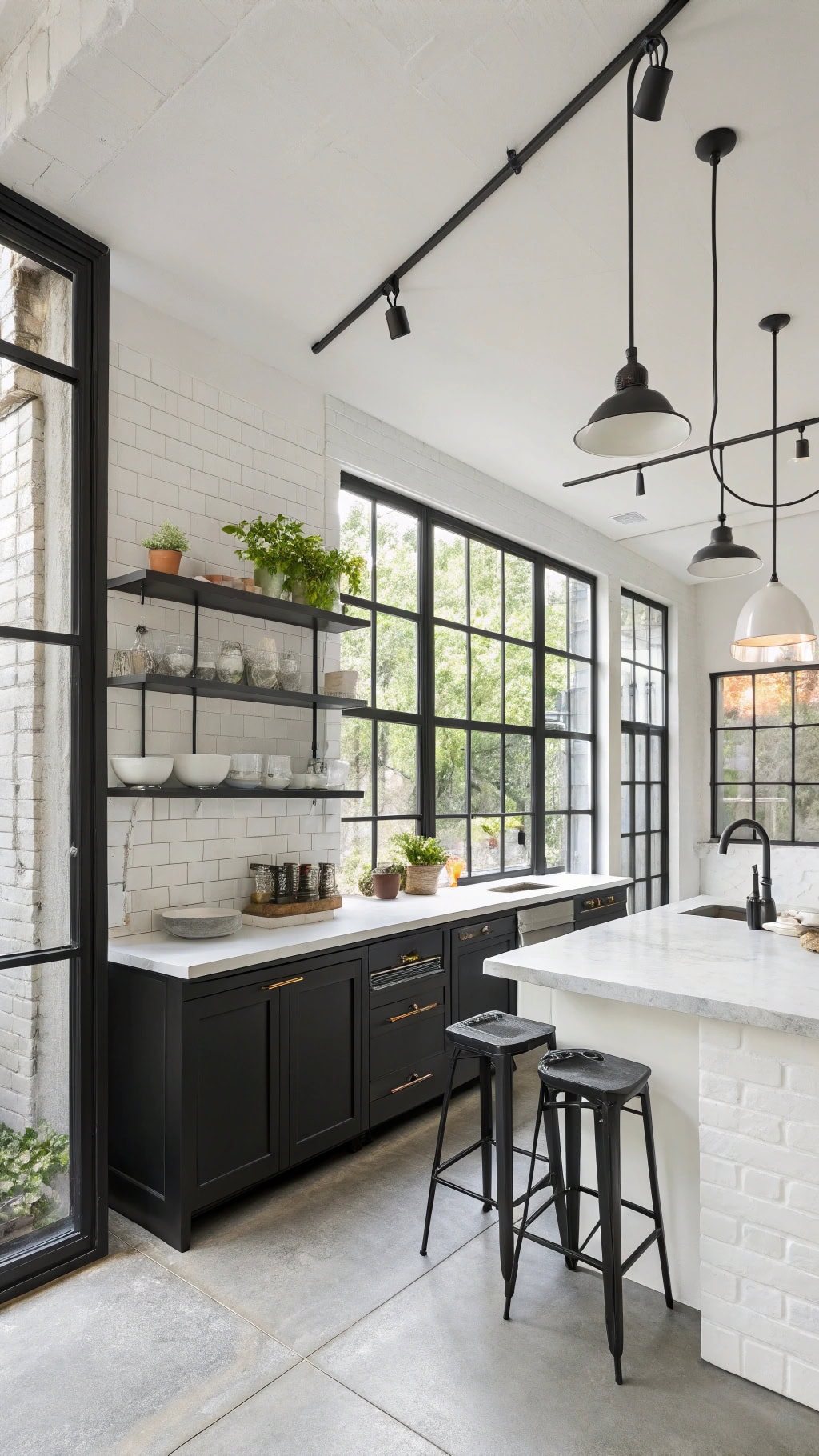 edgy industrial black accents