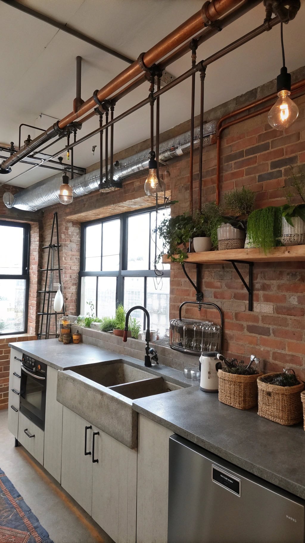 edgy industrial kitchen design