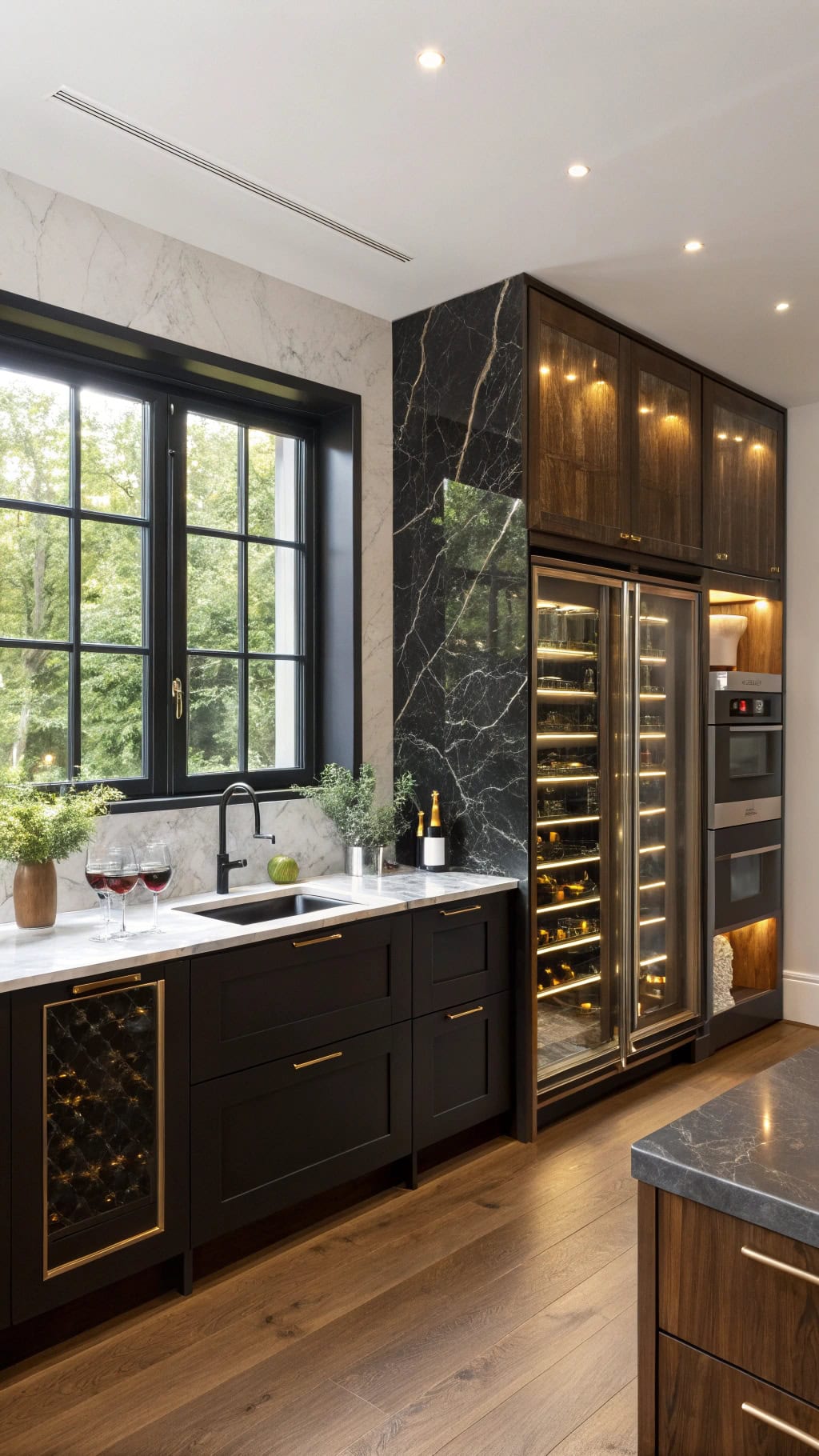 elegant black marble storage