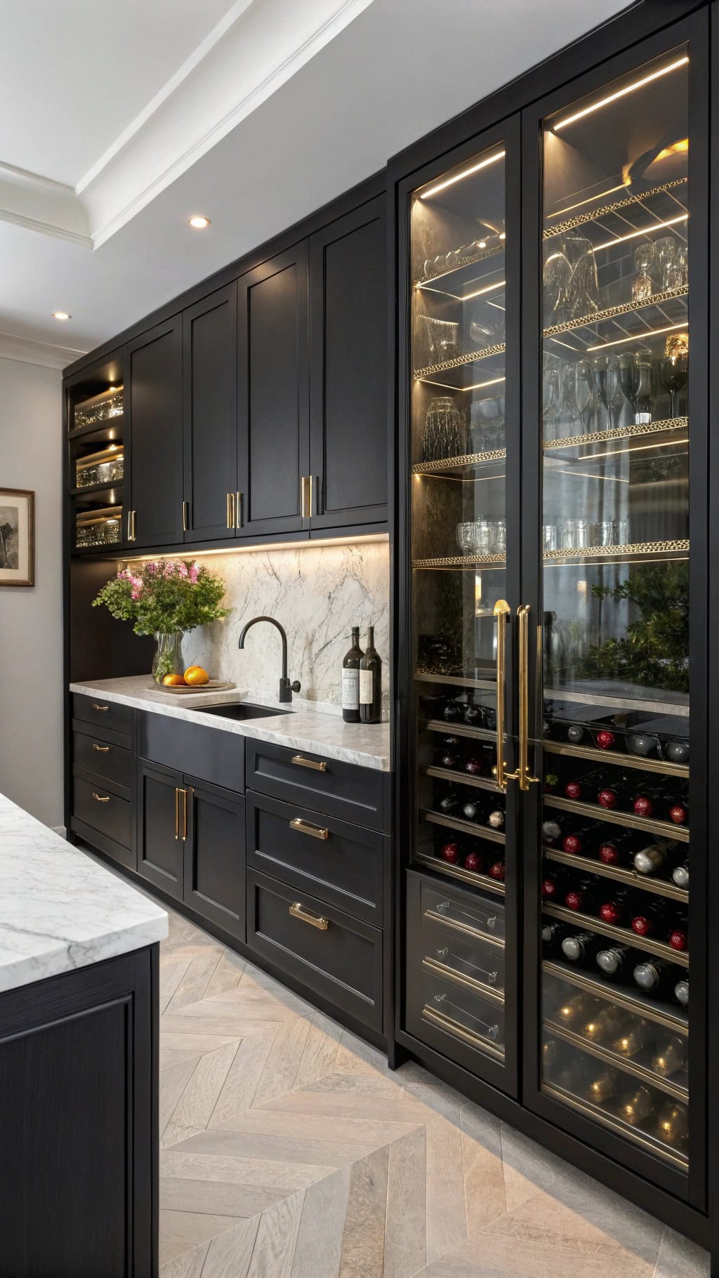 elegant black wine displays