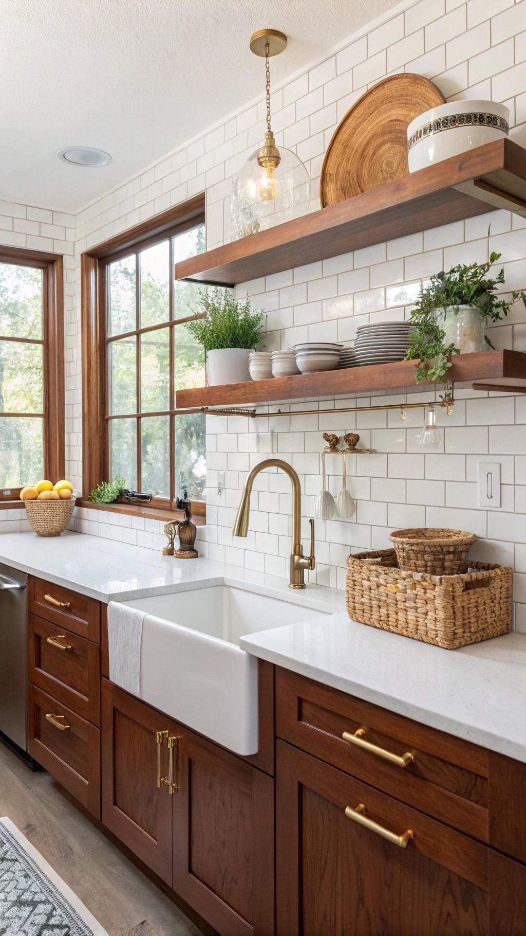 elegant brazilian cherry shelves
